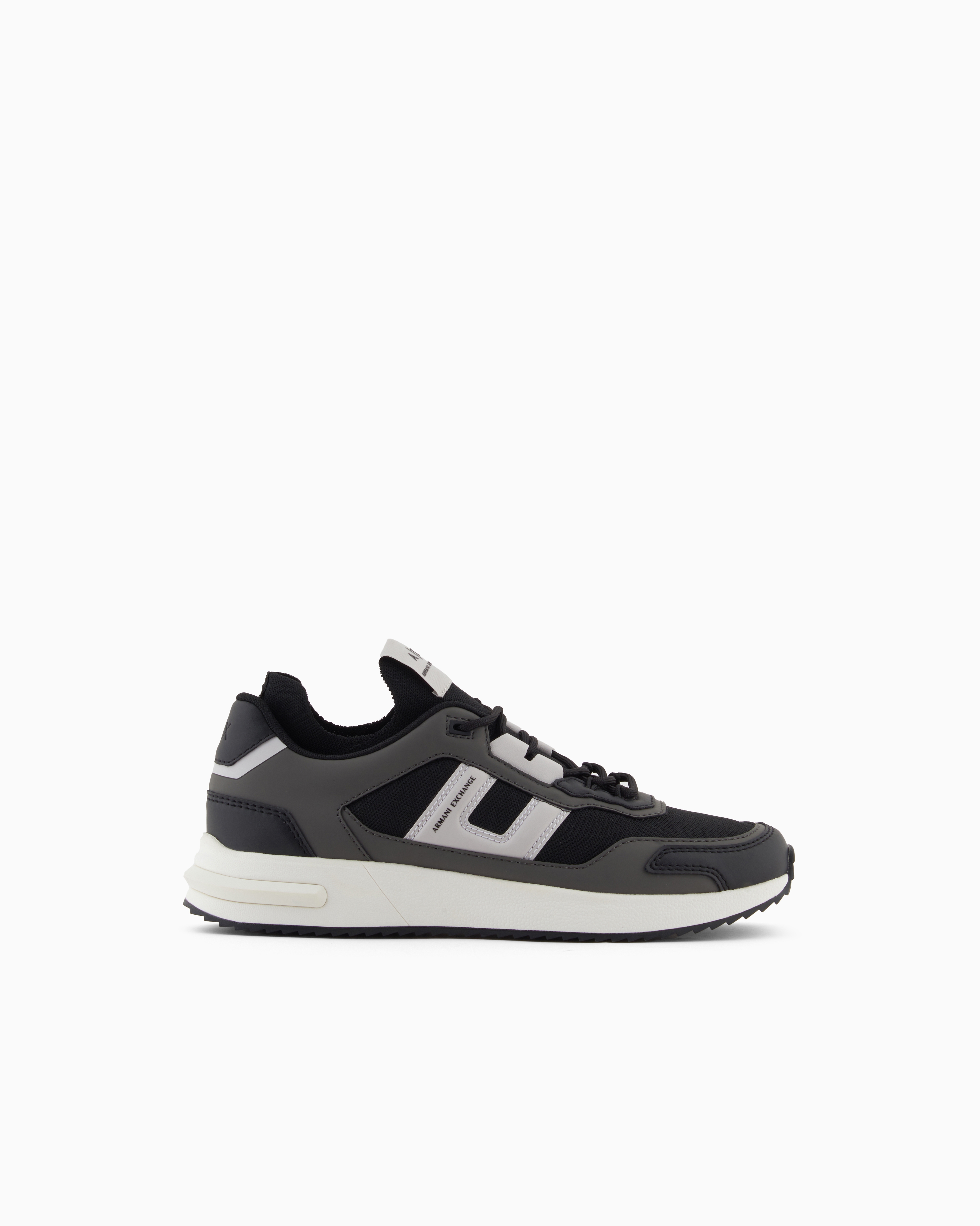 Armani Exchange Grey Sneakers With Contrasting Details Medium