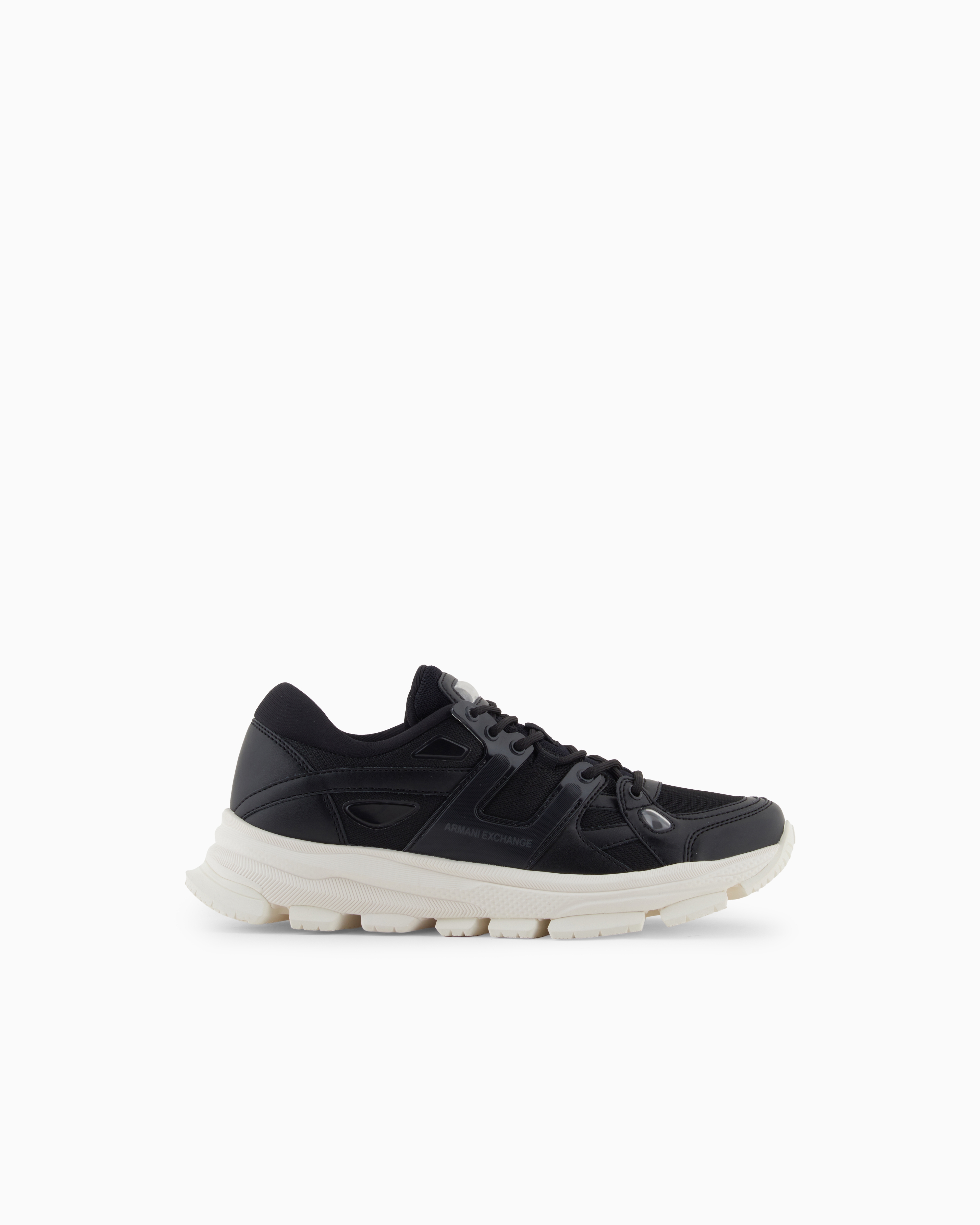 Armani Exchange Black Sneakers With Contrasting Details Medium