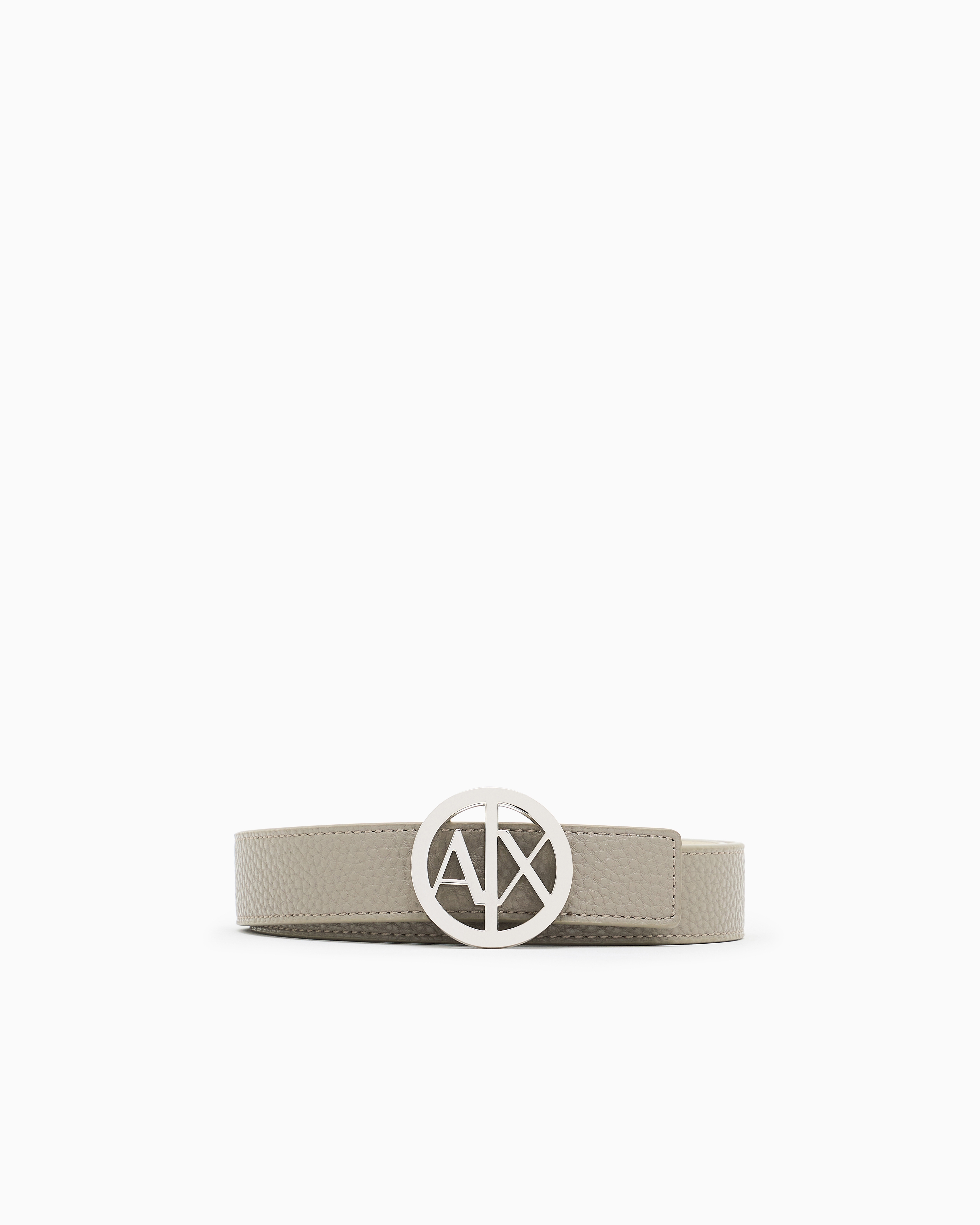 Armani Exchange Beige Logo Buckle Belt Size 70