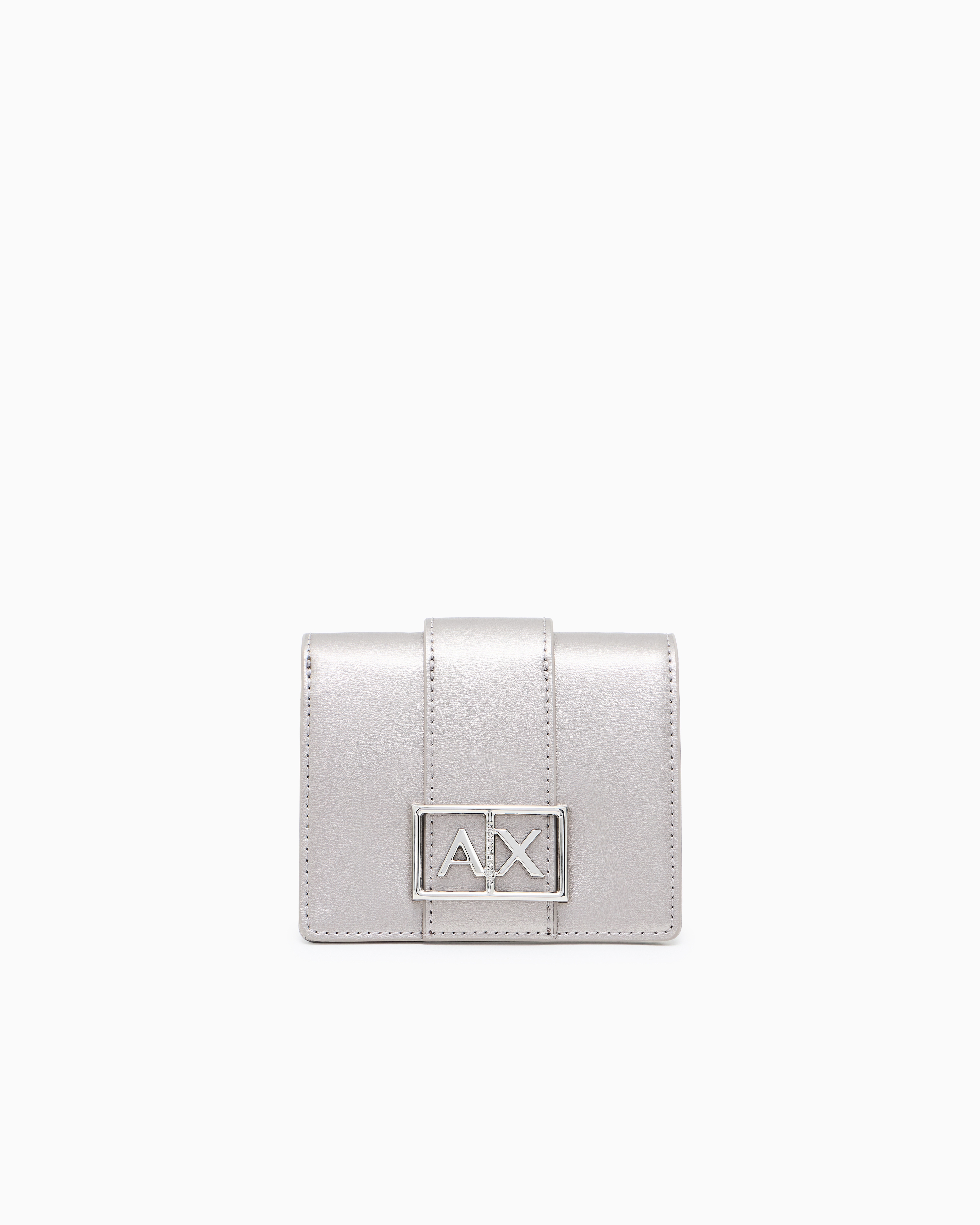 Armani Exchange Small Wallet With Asv Logo In Gray