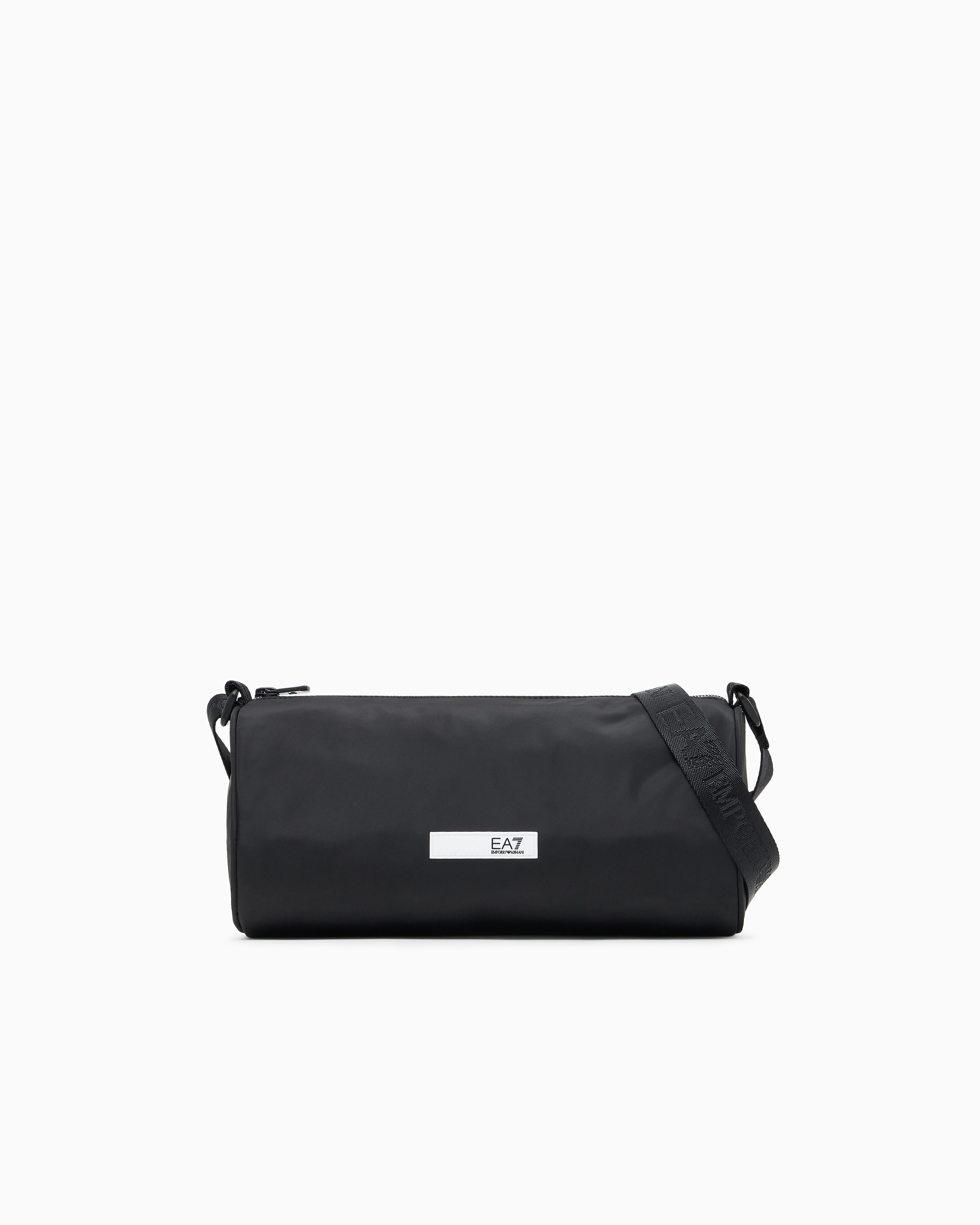 Ea7 Shoulder Bag In Technical Fabric In Black