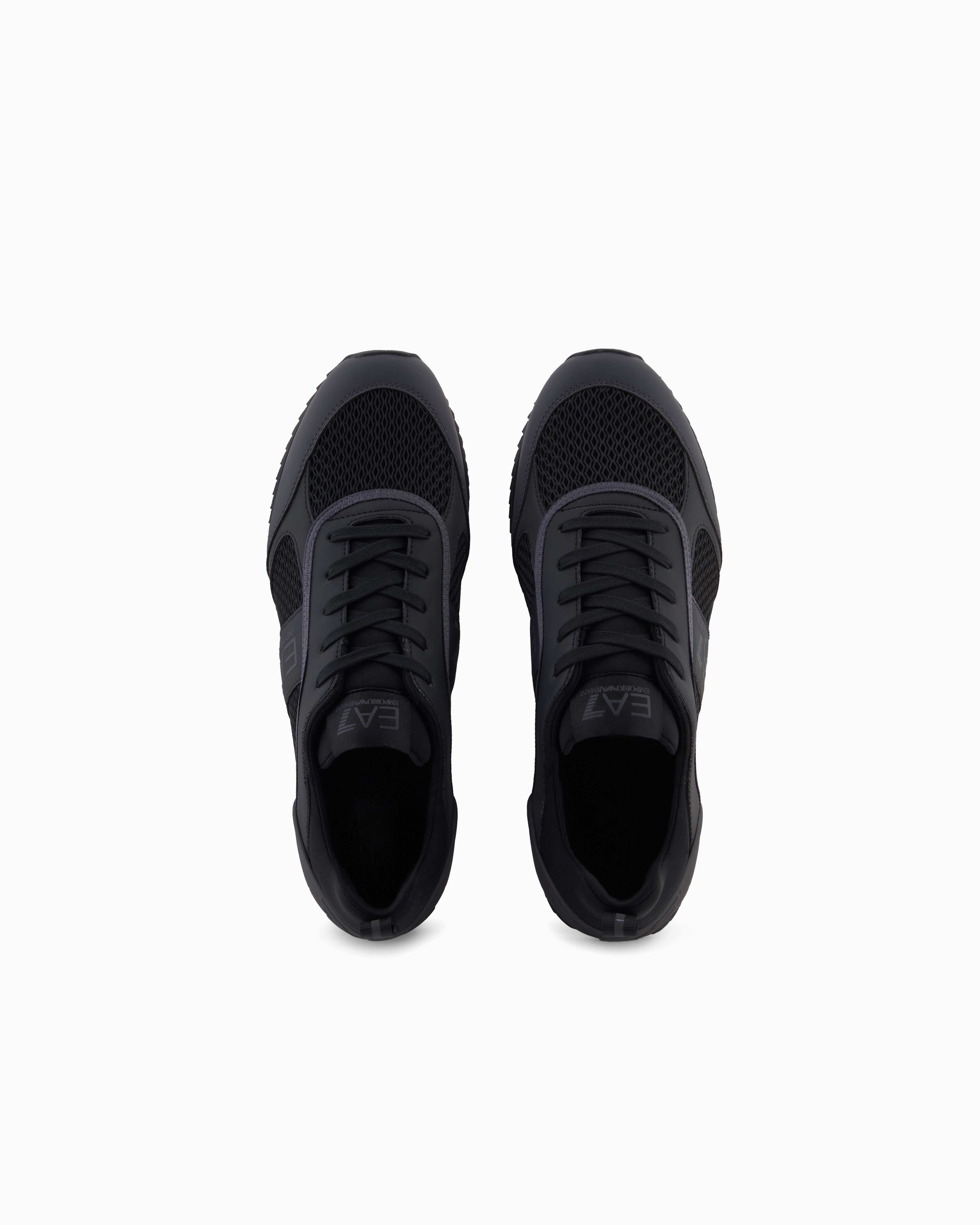 Ea7 Sneakers Noires Et Blanches Laces In Black