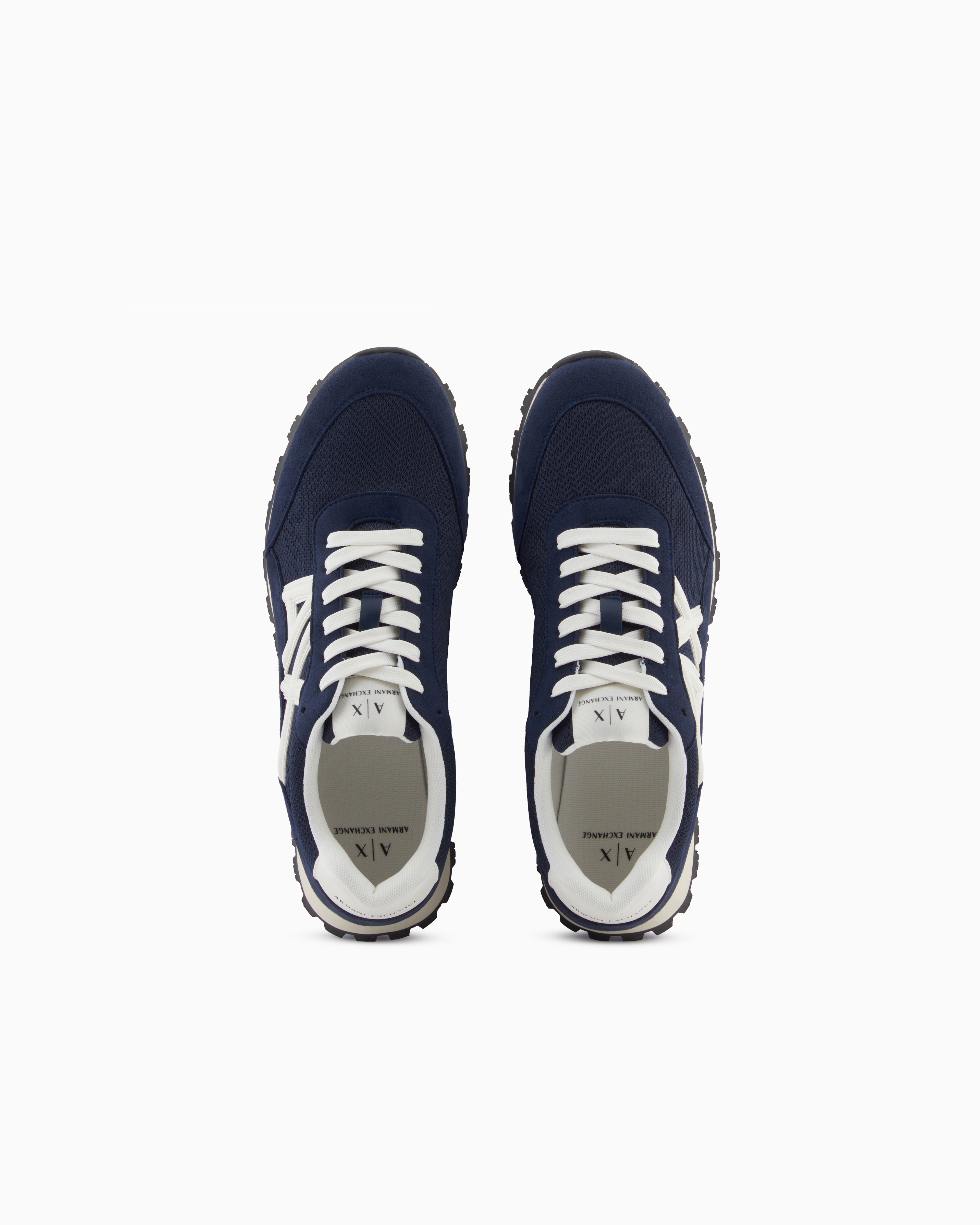 Armani Exchange - Sneakers with contrasting logo, Man, Navy Blue, Size: