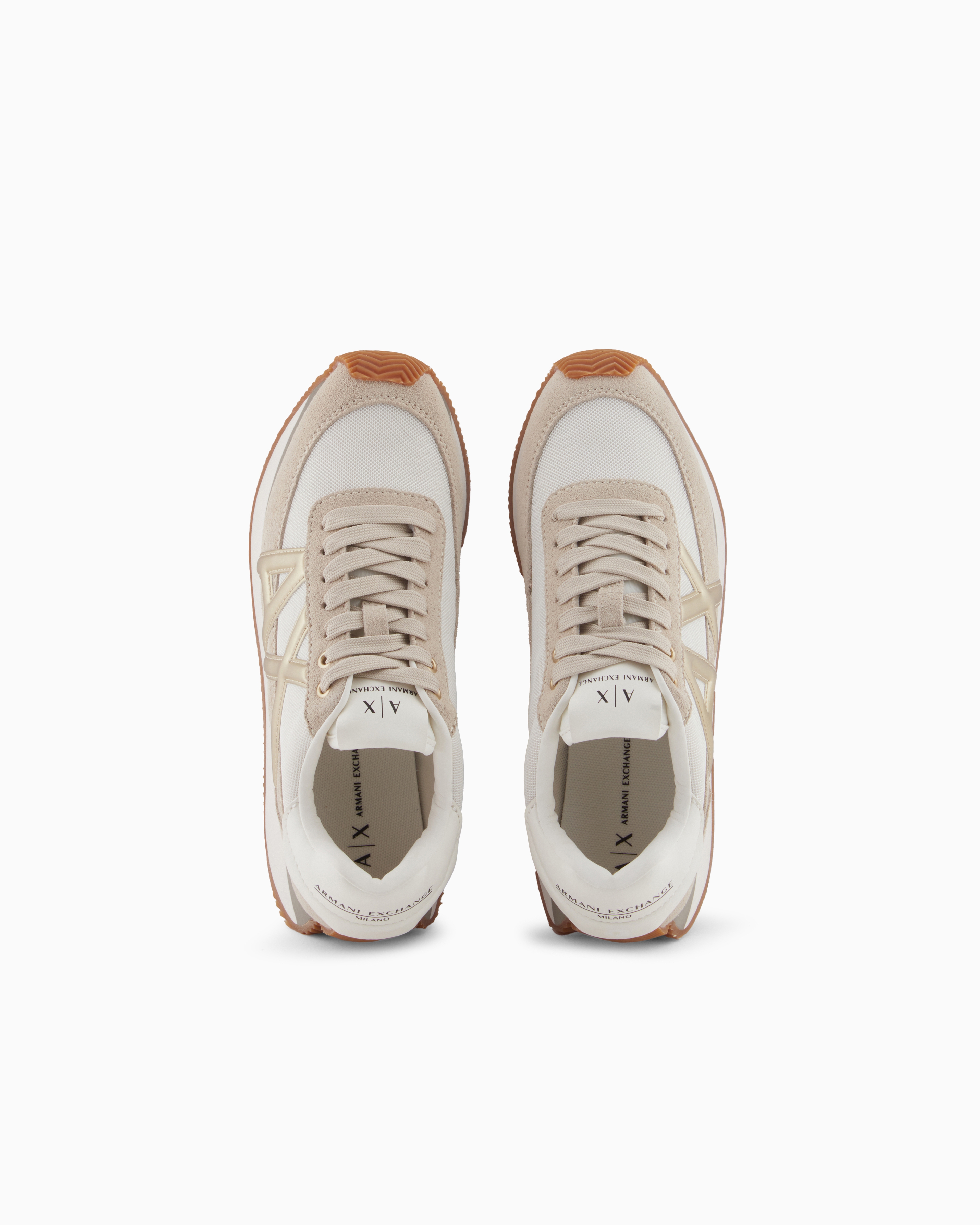 ARMANI EXCHANGE クリーミー＆ゴールド スニーカー Sneakers | Armani Exchange