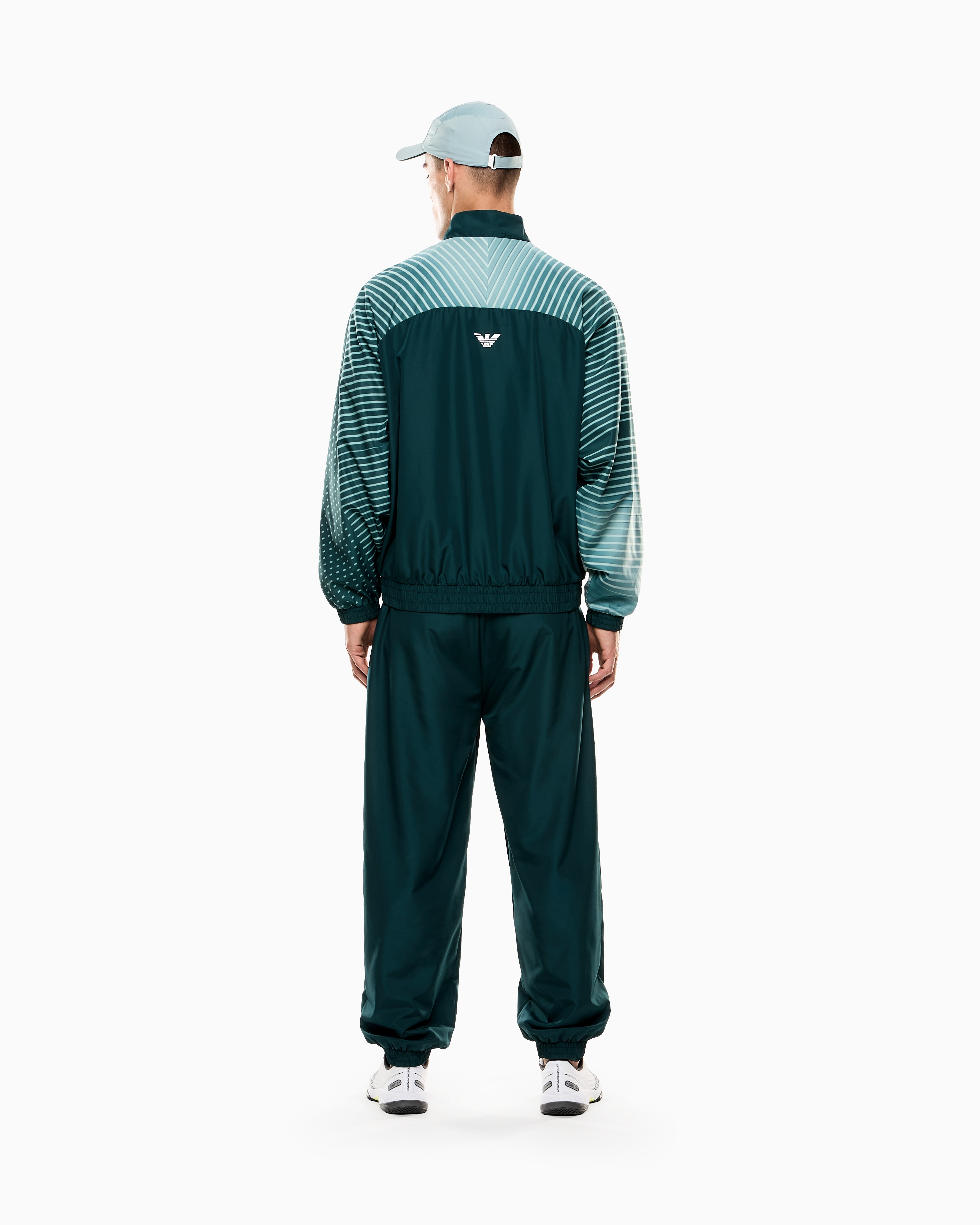 ■EA7■ ブラックトレーナー STRIKE 7 ASV 7 Lines cotton-blend jersey tracksuit | EA7