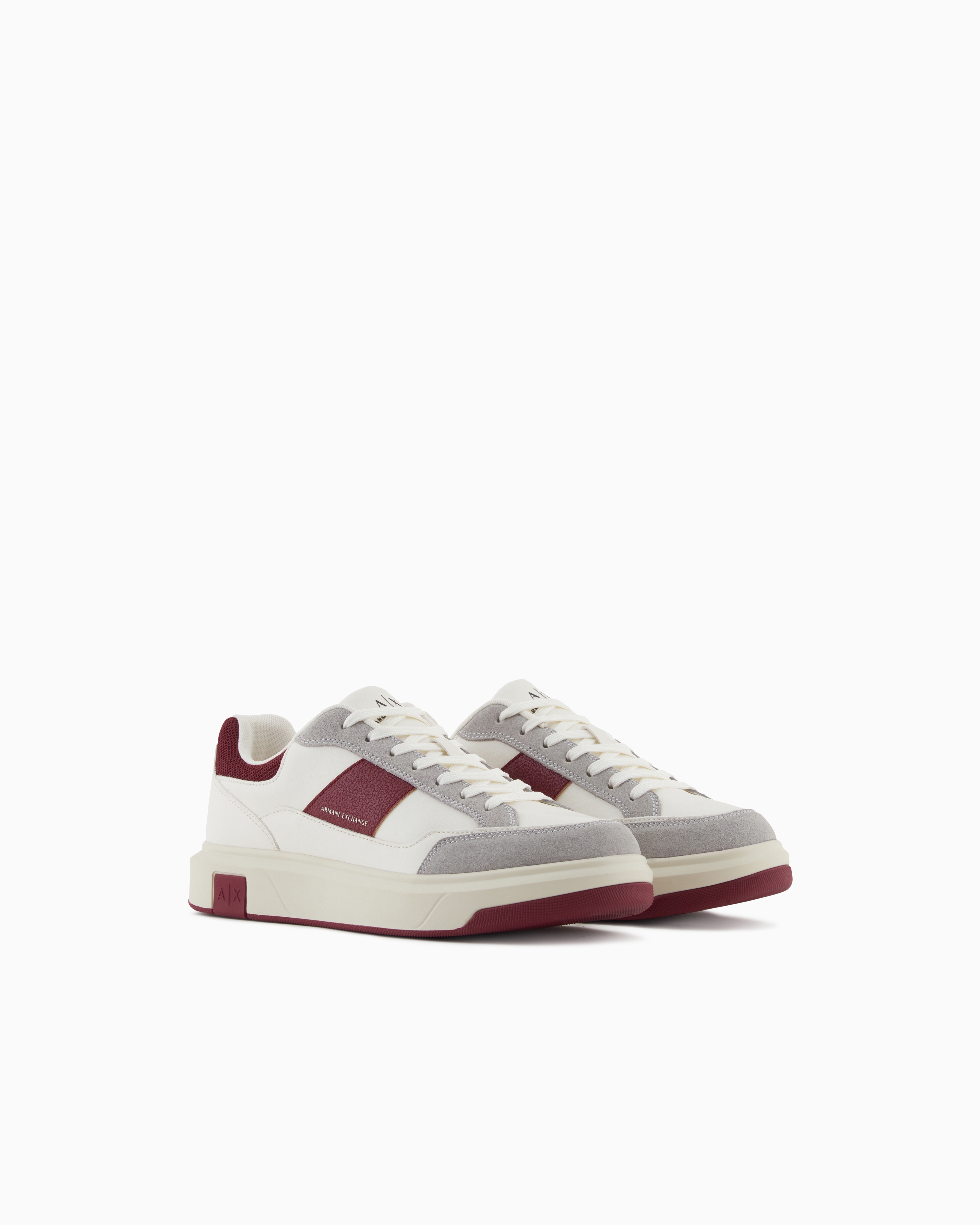 Armani Exchange - Sneakers with contrasting inserts, Man, White, Size: