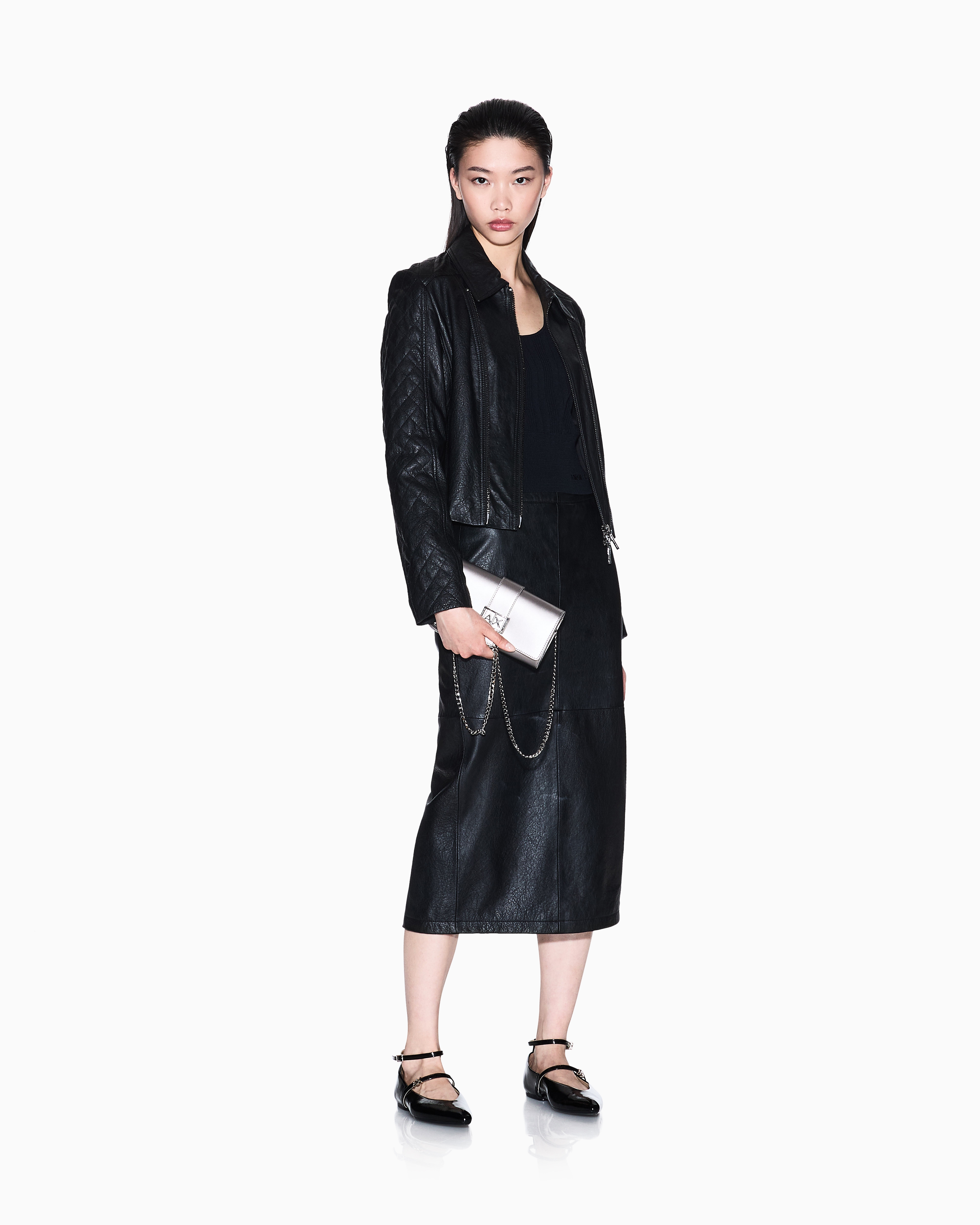 Armani Exchange Leather Skirts In Blue
