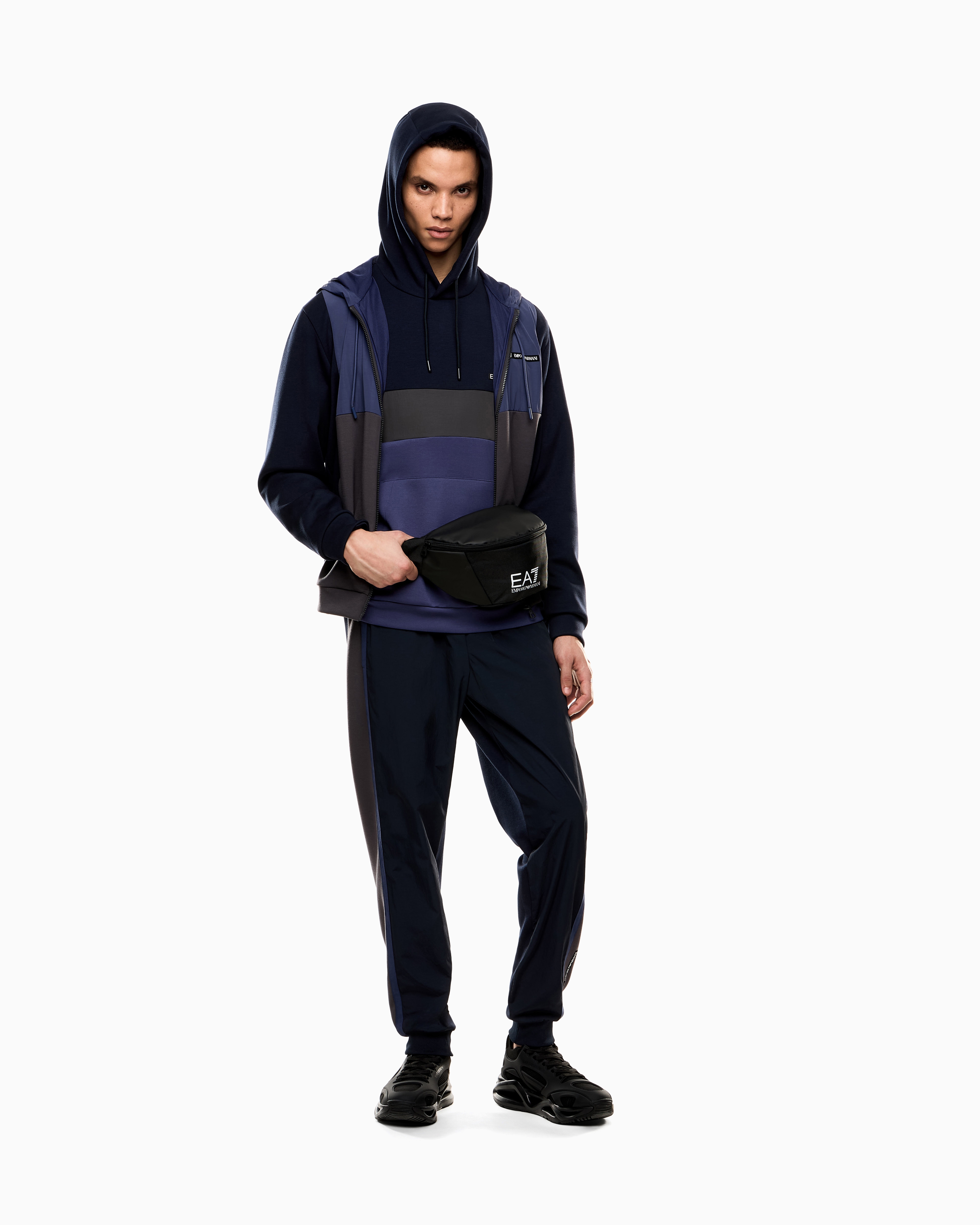 Athletic Colour Block フード付きスウェットシャツ ナイロン