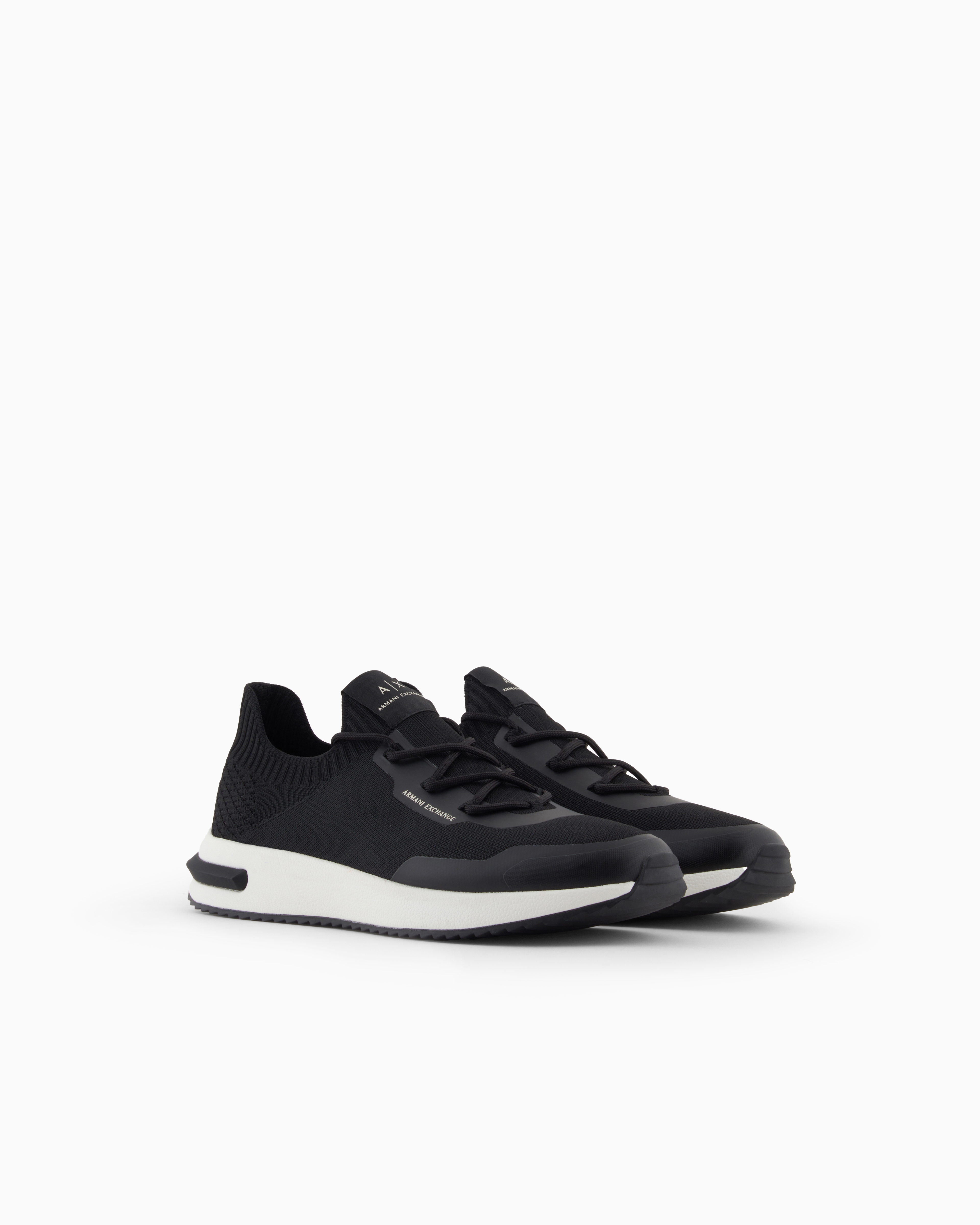 Armani Exchange Sock Sneakers With Logo In Black