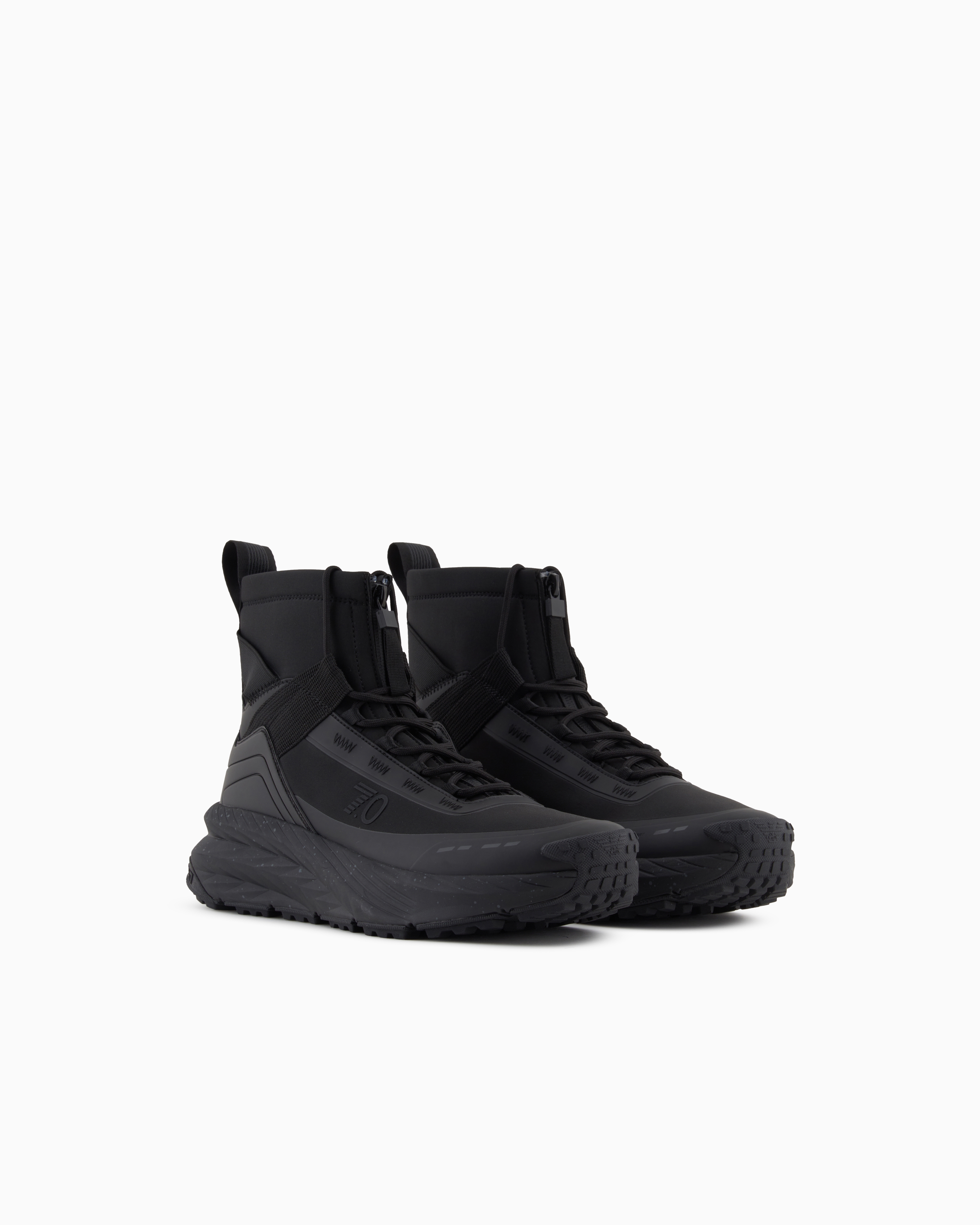 Ea7 Crusher Sonic Tortoise 7.0 High-top Sneakers In Black