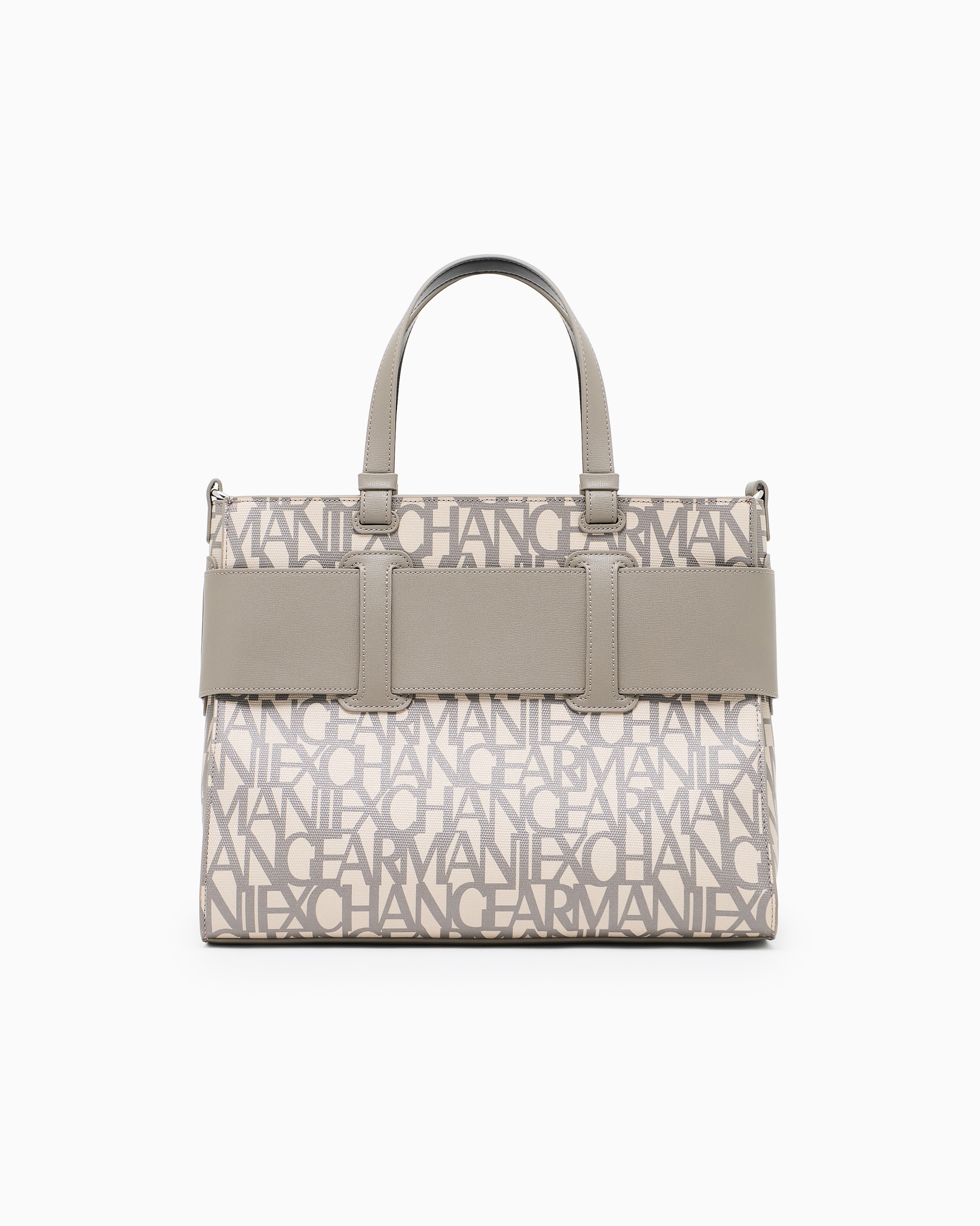 Large tote bag with double handles and shoulder strap