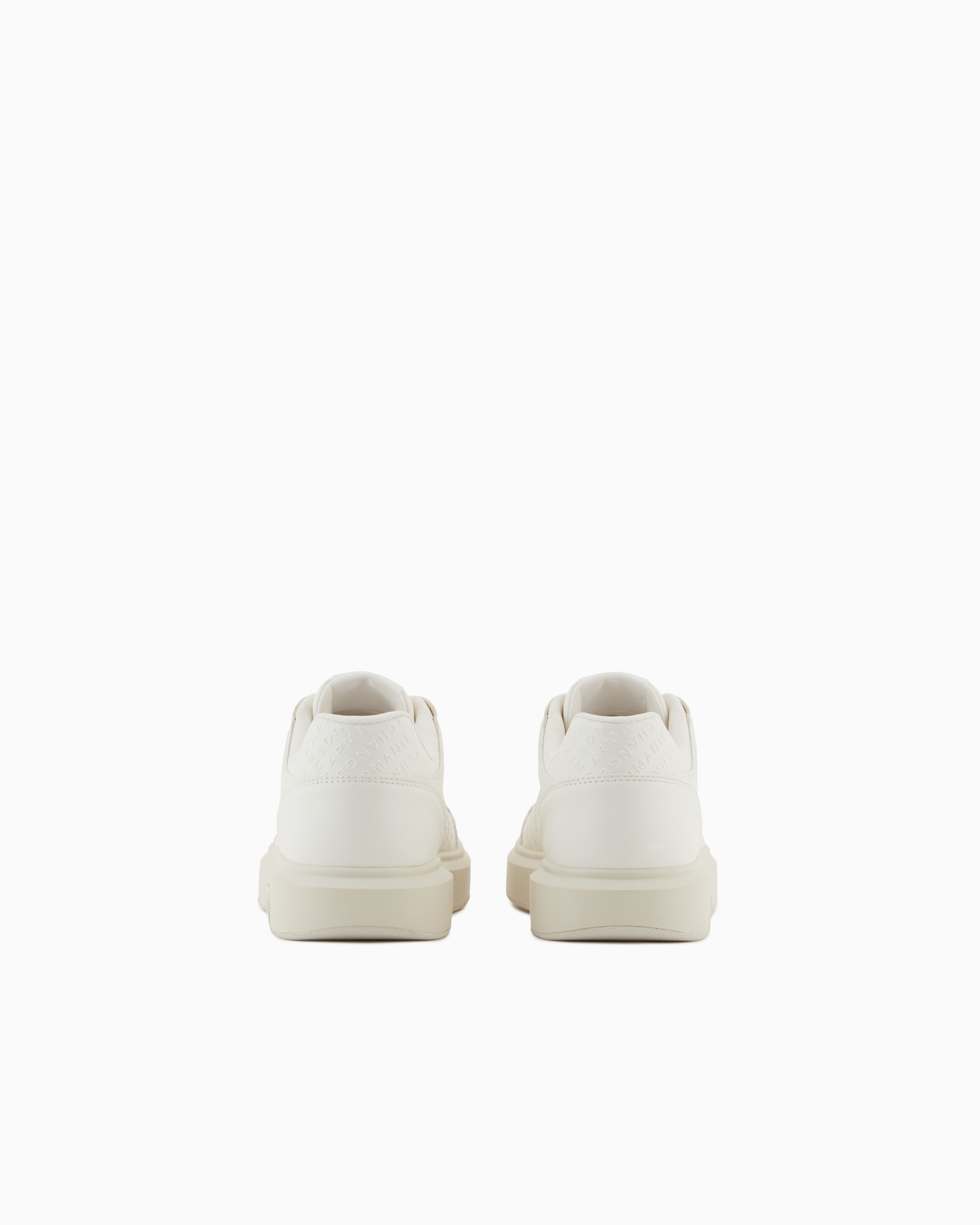 Armani Exchange Basic Sneakers With Stitching In Neutral