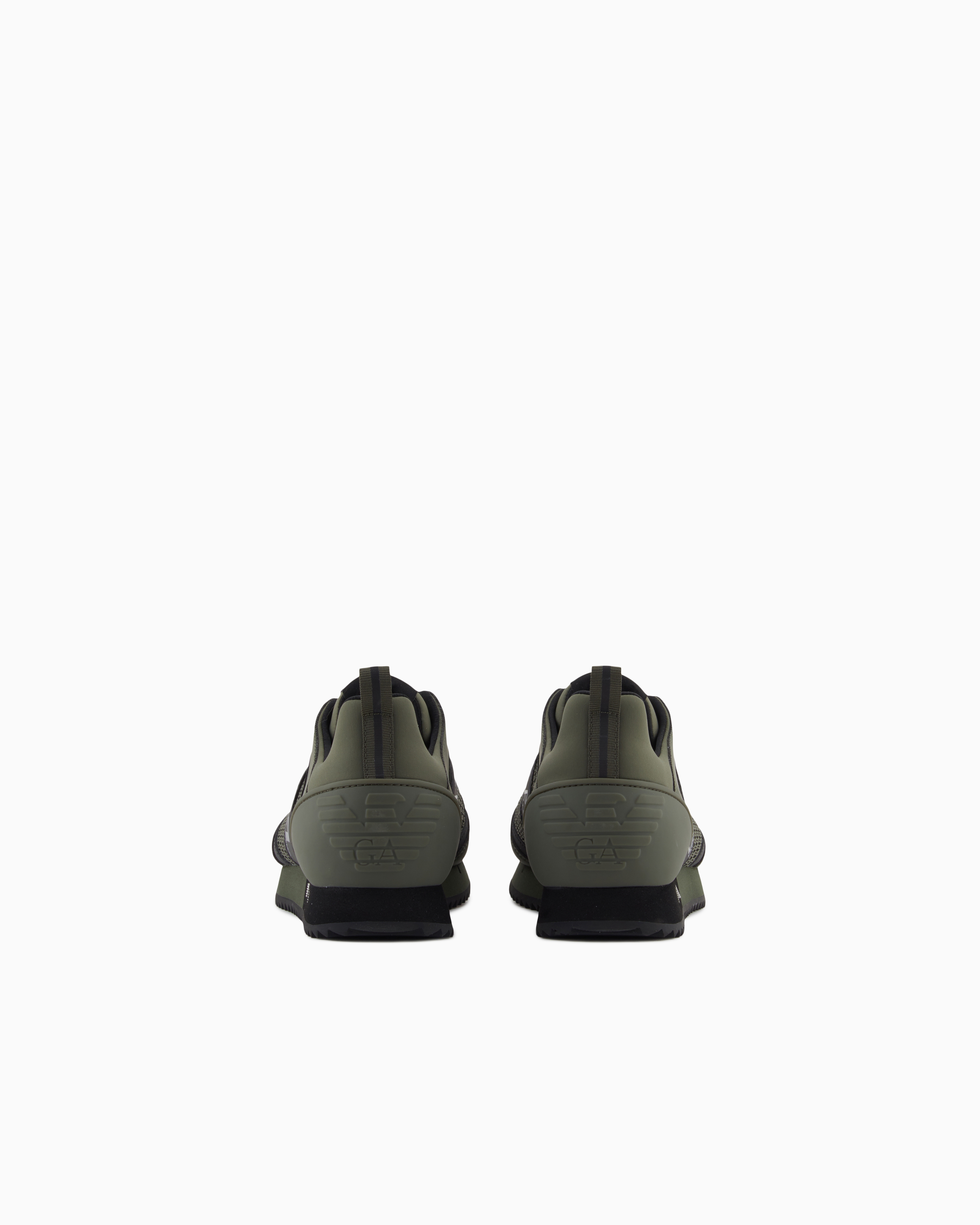 Ea7 Black And White Laces Sneakers In Green