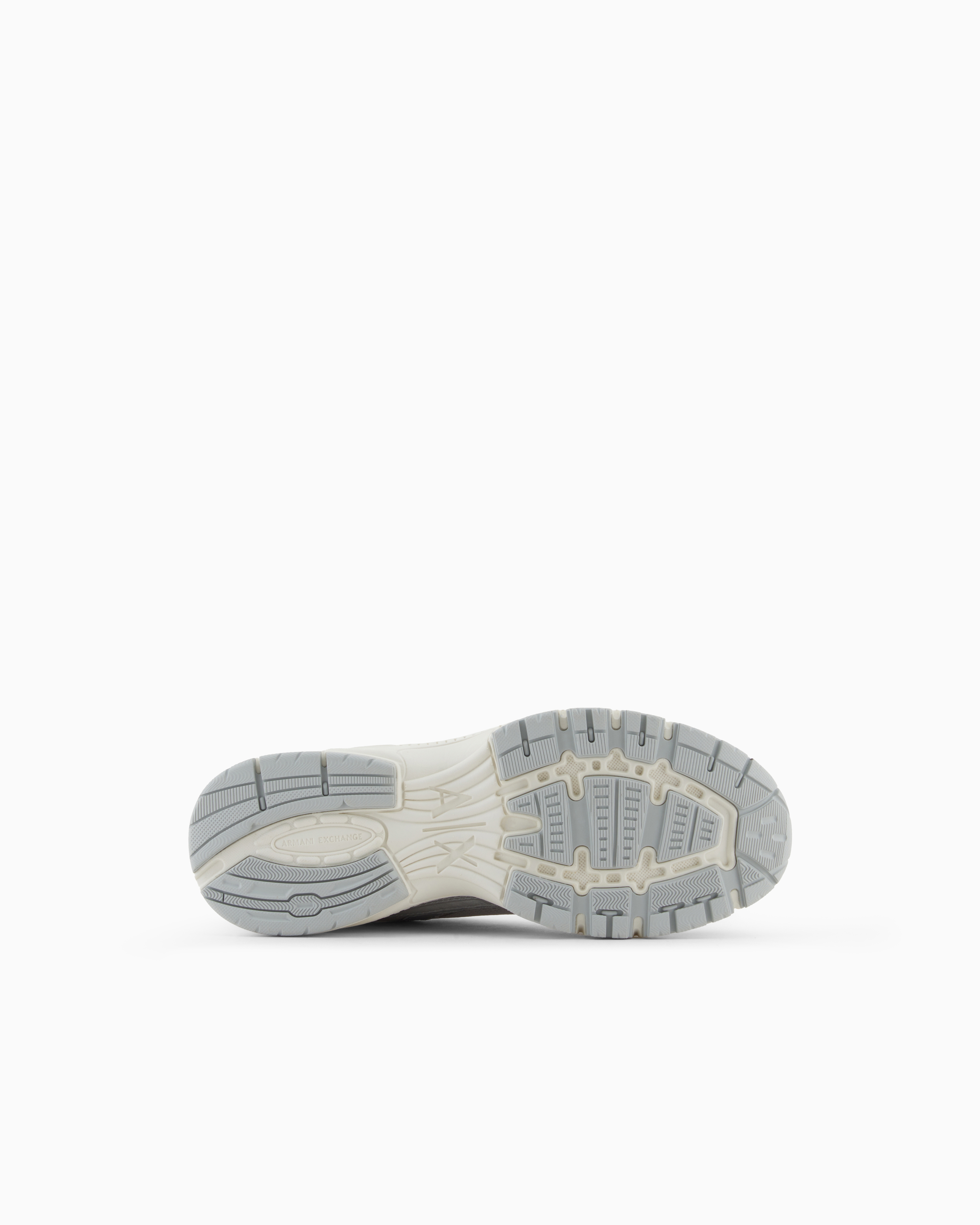 Armani Exchange - Chunky sneakers with a mix of materials, Man, Silver, Size: