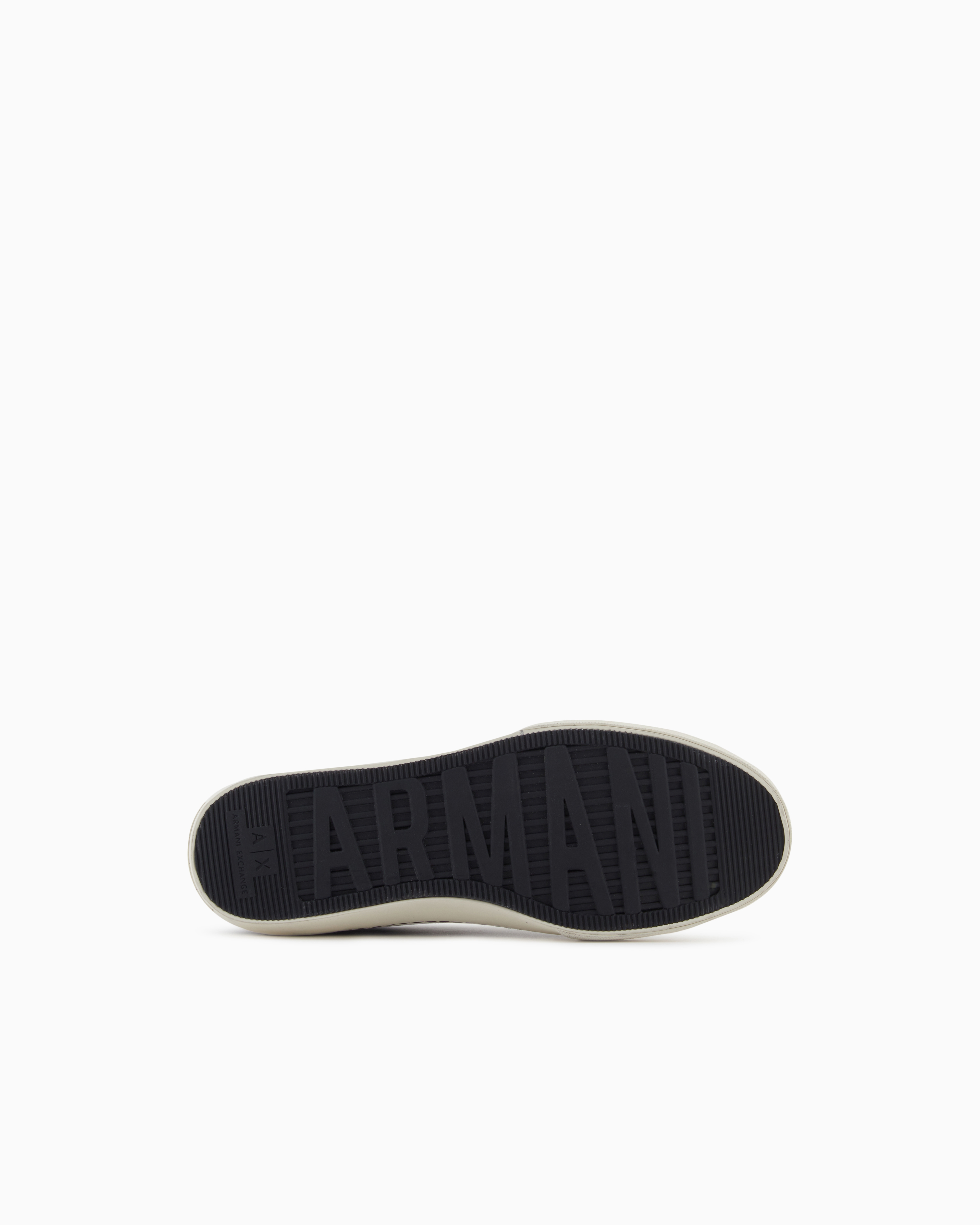 Armani Exchange - Leather sneakers with stitching, Man, Navy Blue, Size: