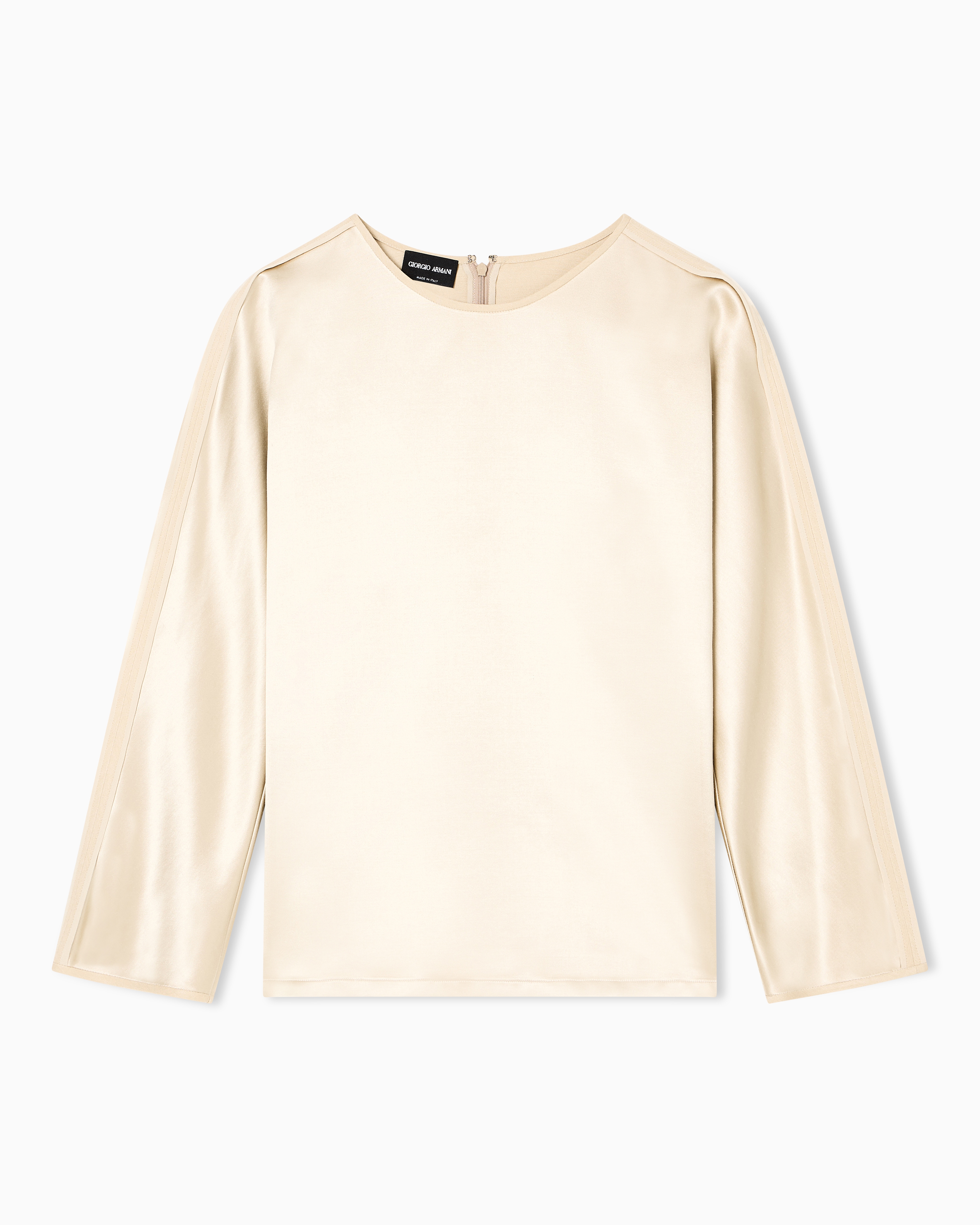 Giorgio Armani Blouse In Tussah Silk Satin In Neutral