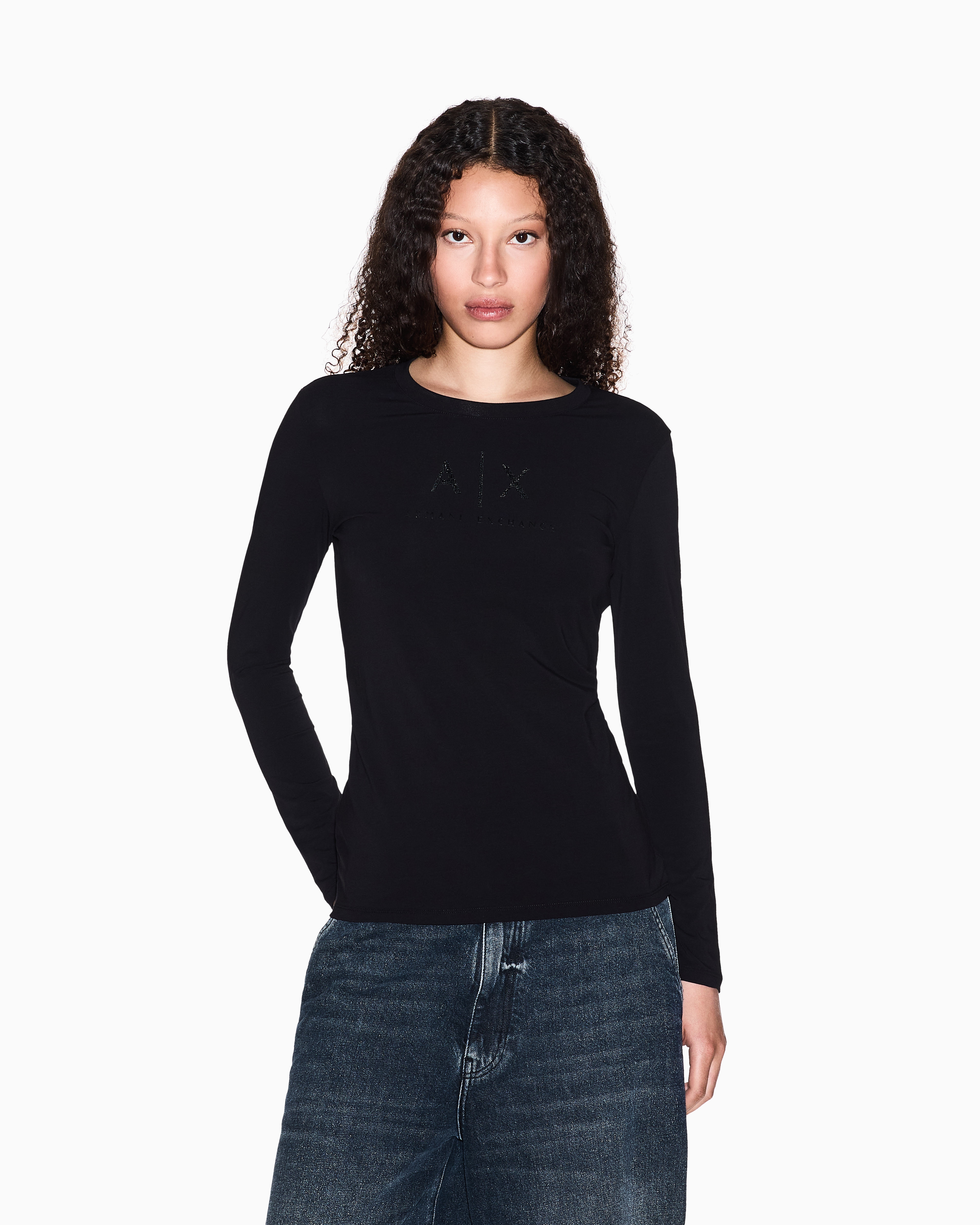 Tシャツ・カットソー GIORGIO ARMANI Women Tunic Tops 8CHCCZ01 TZ136 UC99 BLACK BE undefined