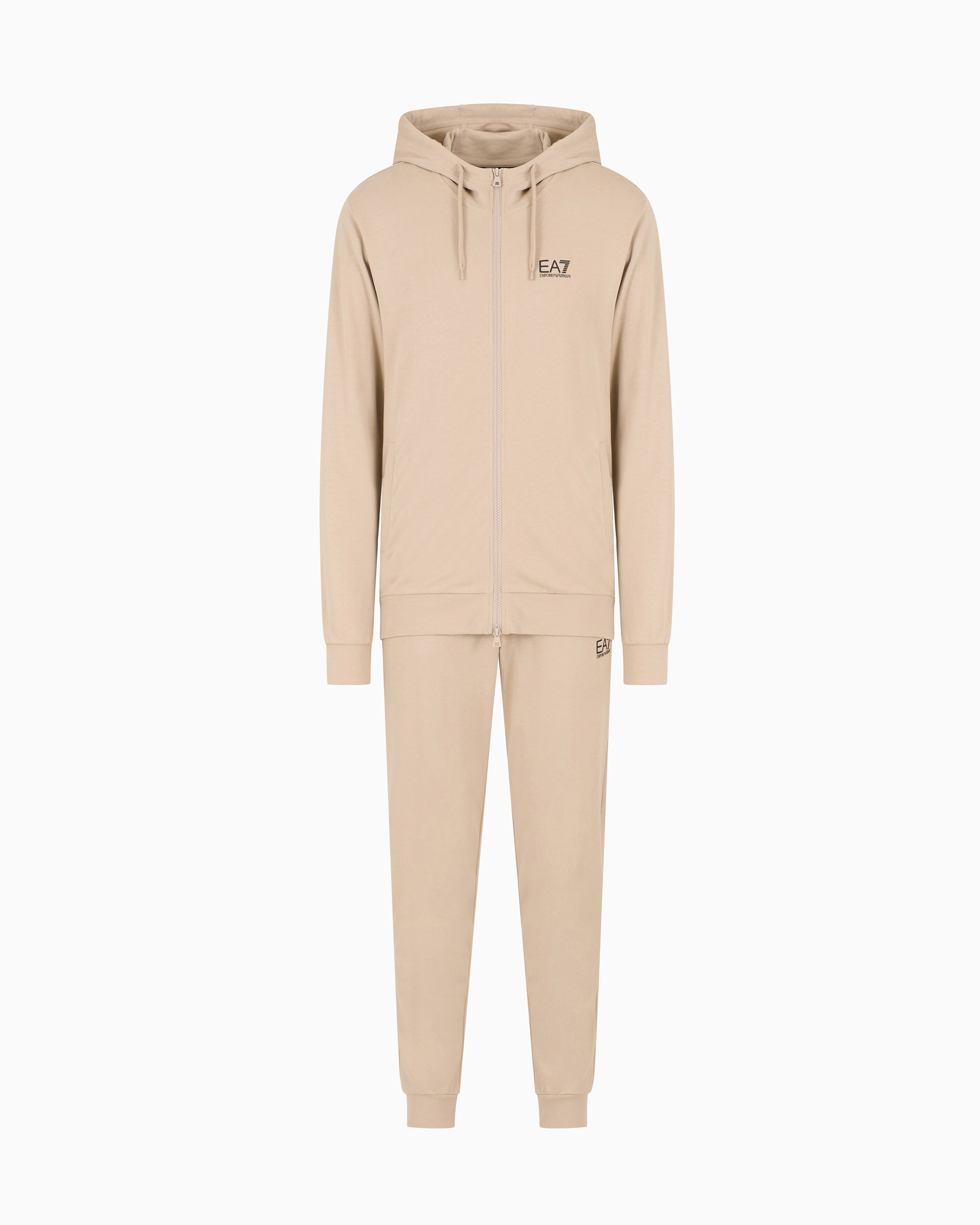Ea7 Beige Core Identity Cotton Tracksuit 3XL