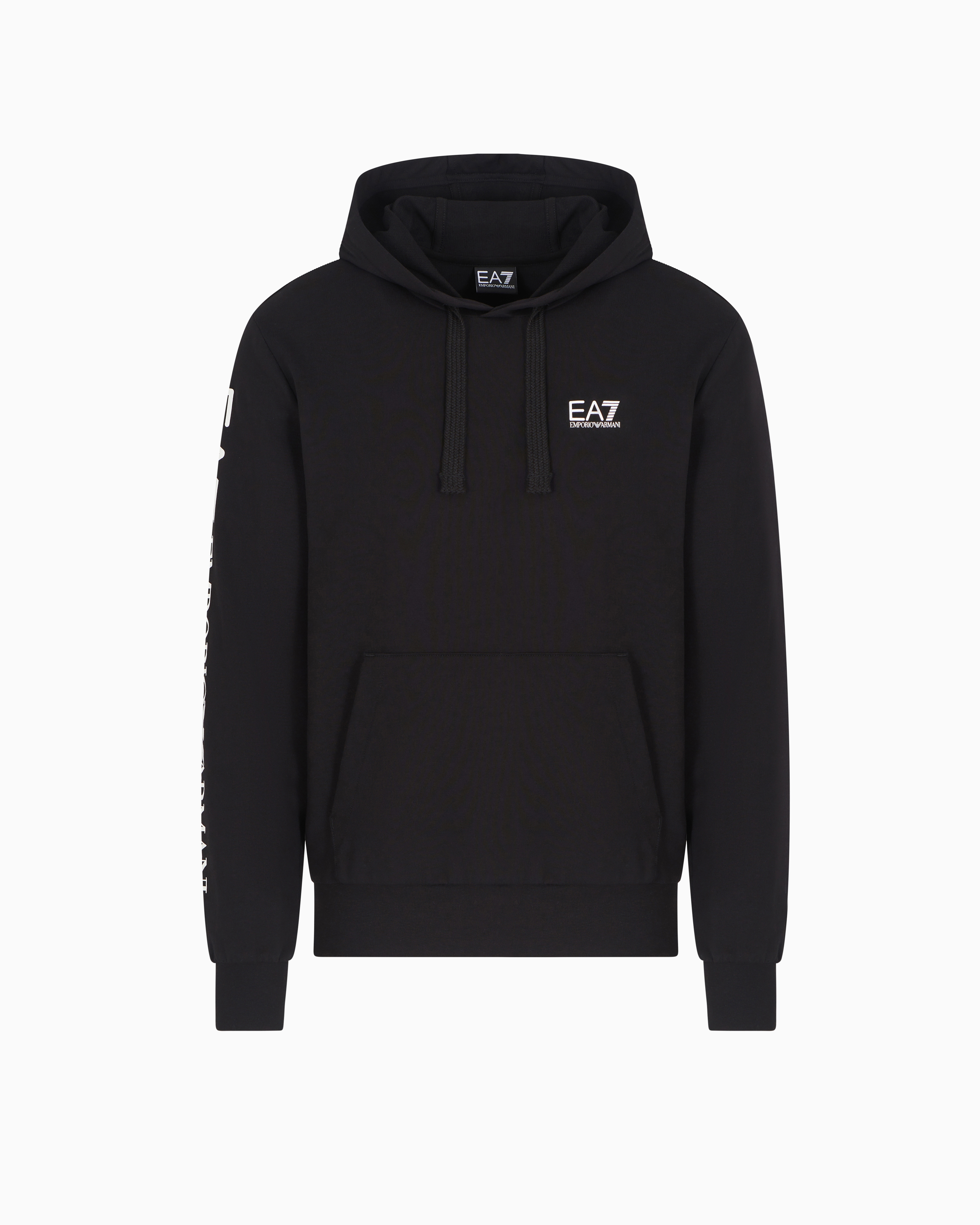 Logo Series cotton hooded, zip-up sweatshirt | EA7