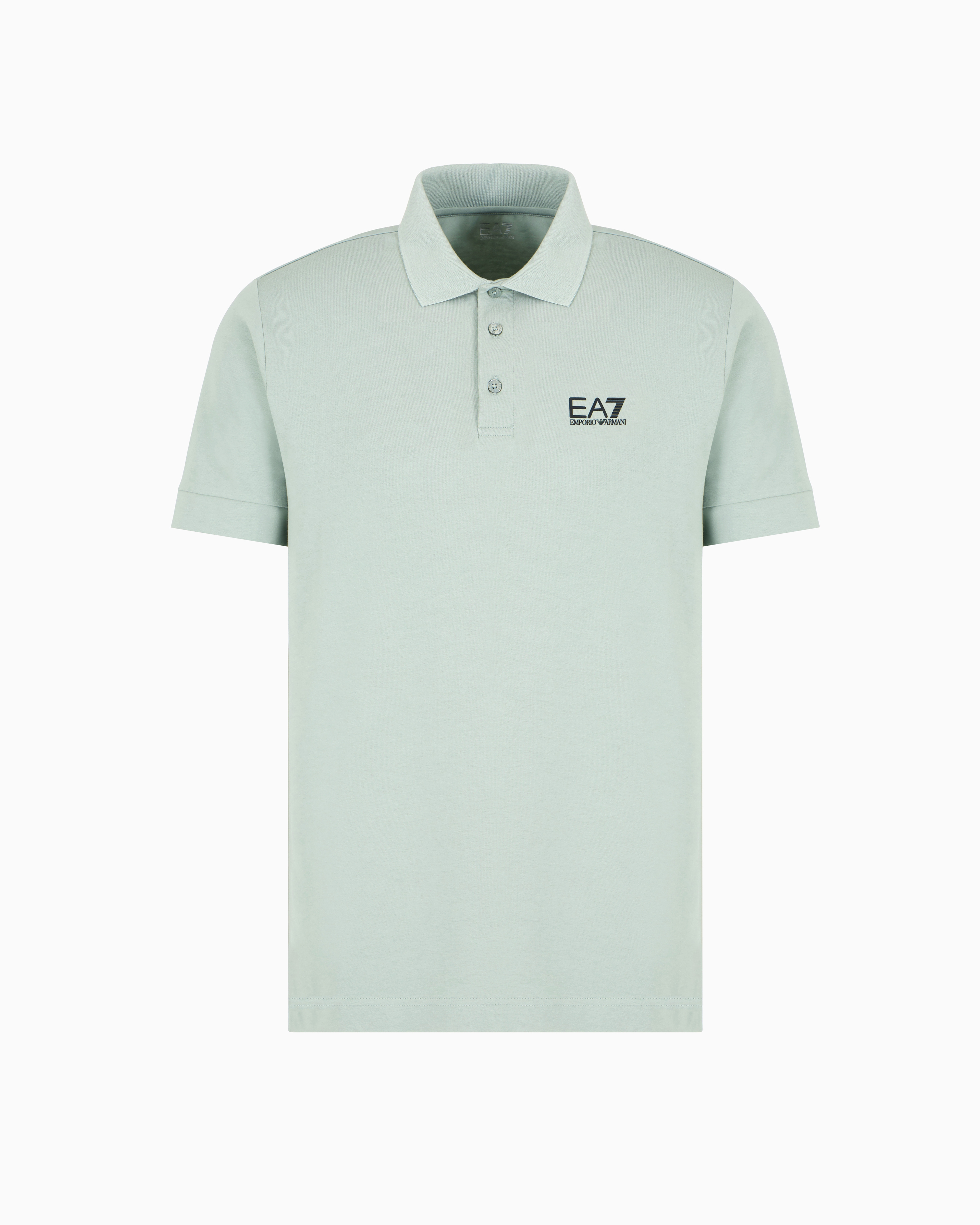 Ea7 Green Core Identity Stretch-Cotton Polo Shirt Xxl