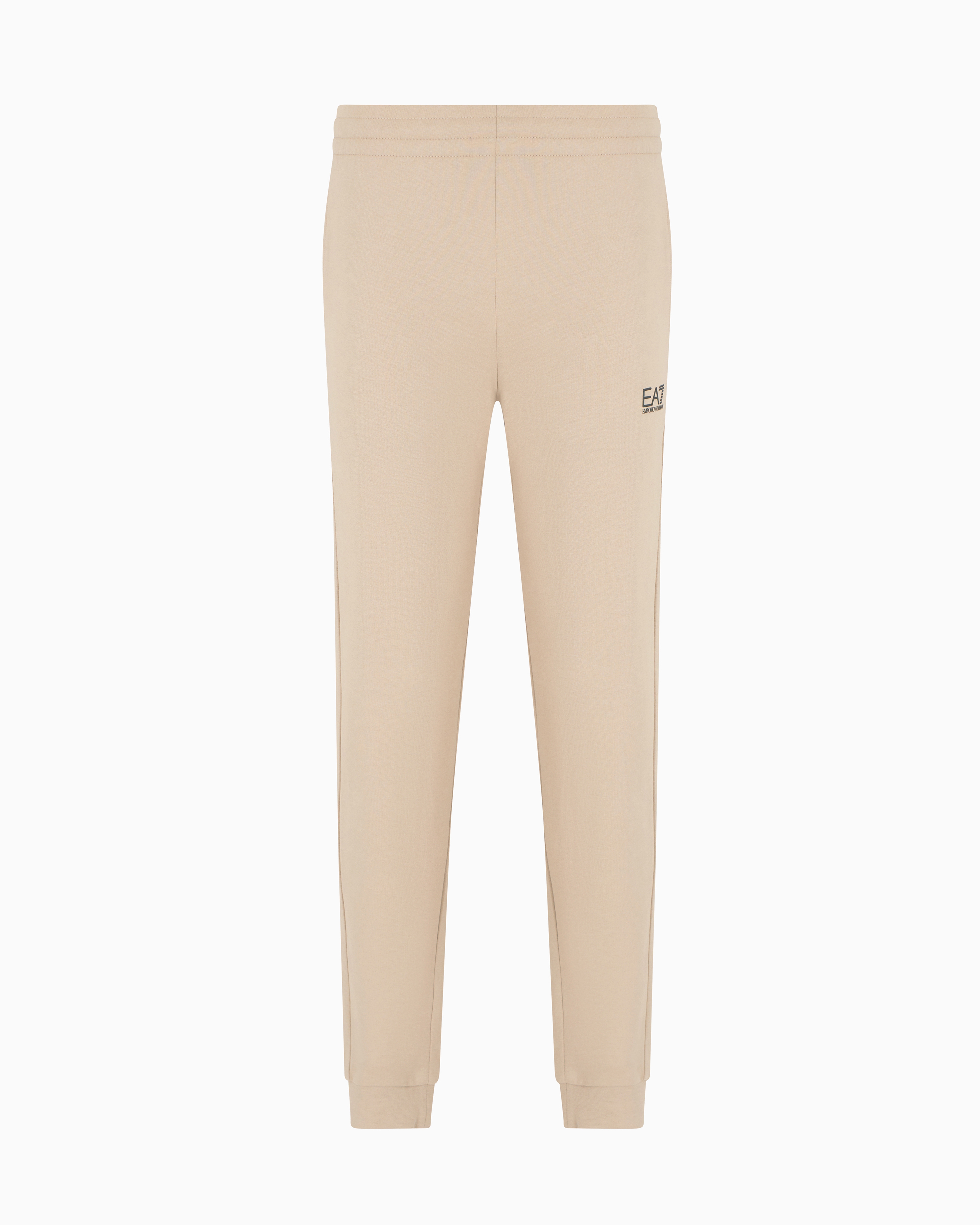 Ea7 Beige Core Identity Cotton Joggers Small
