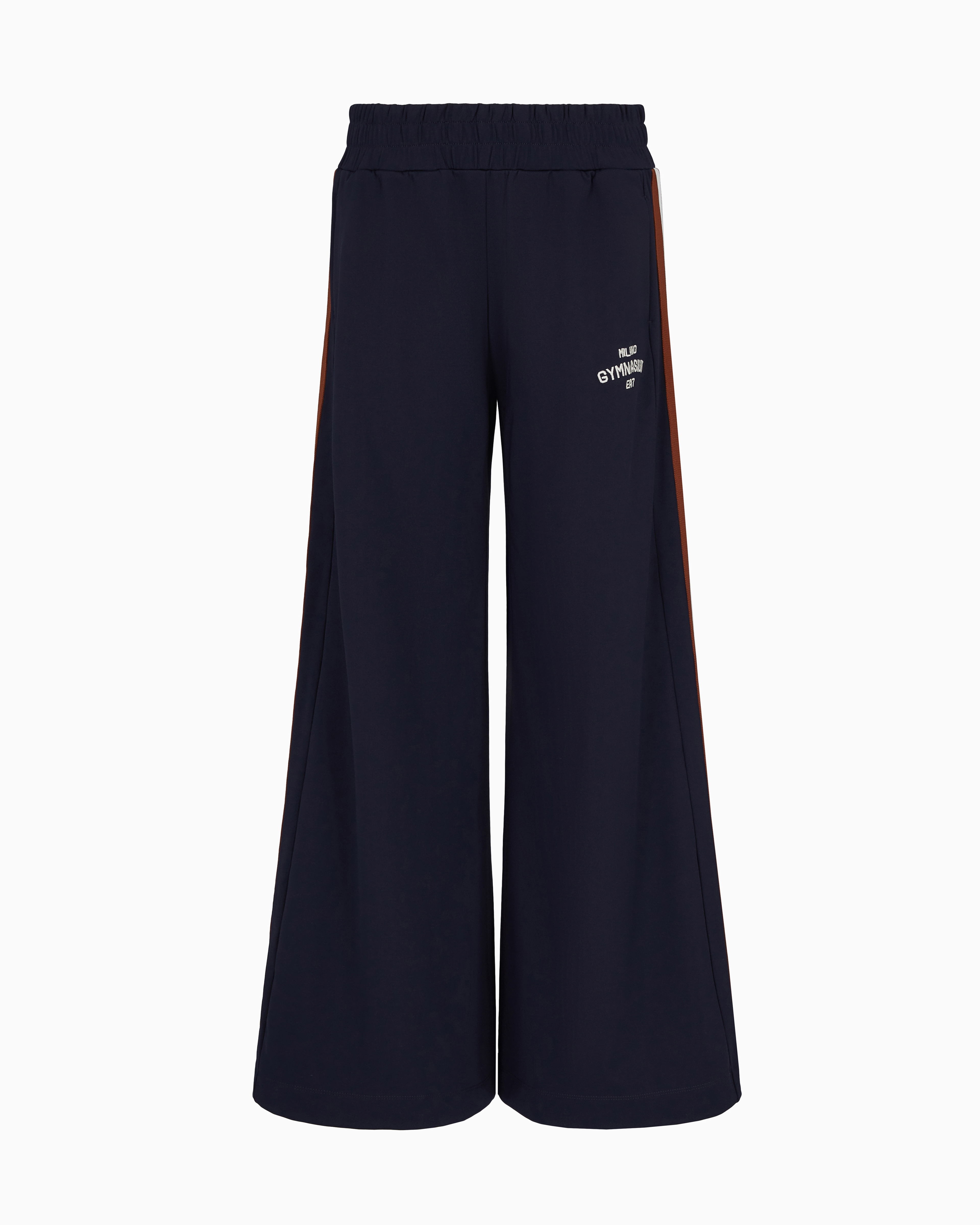 Ea7 Club House Technical-fabric Wide-leg Trousers In Black