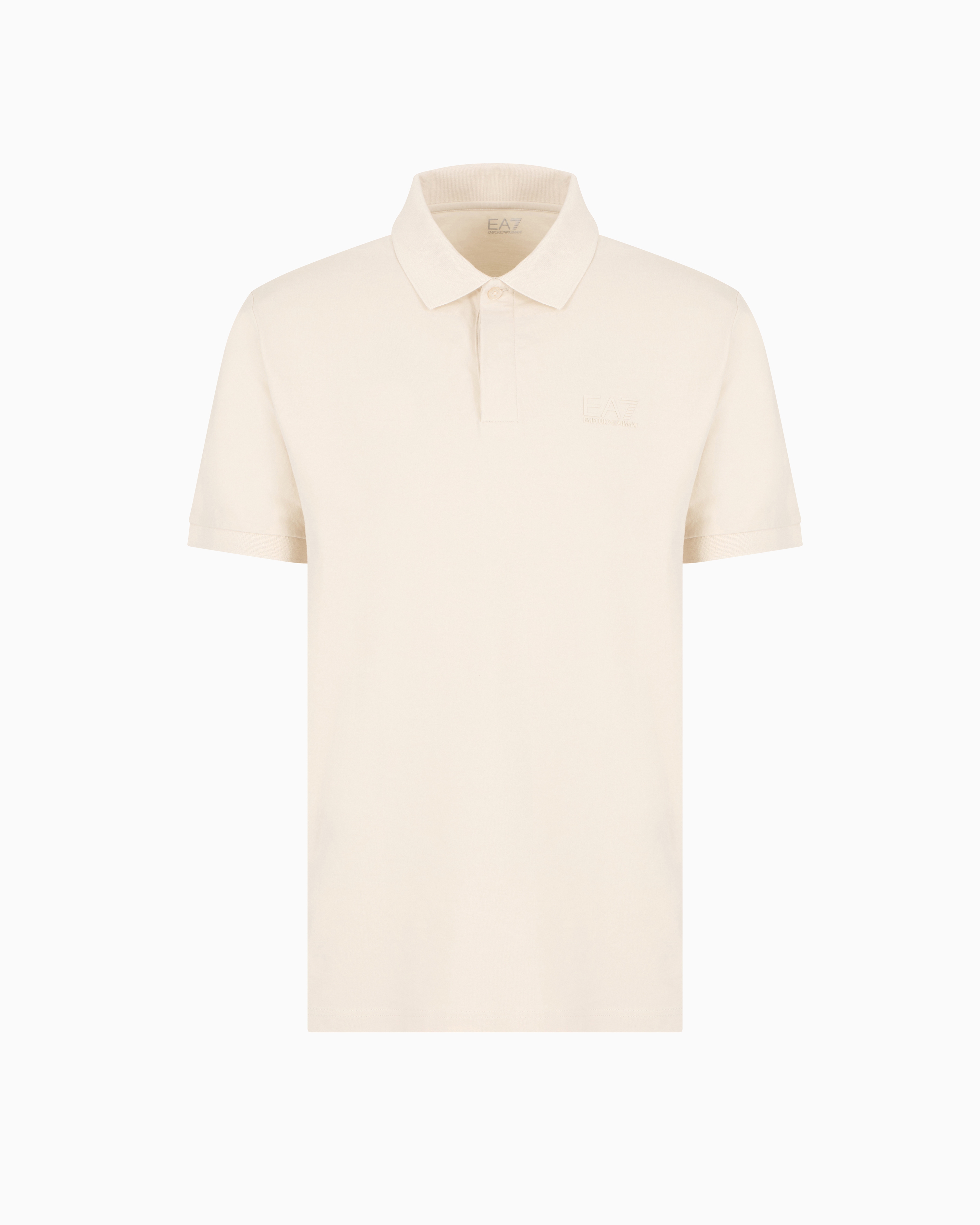 Ea7 Beige Visibility Stretch Cotton-Jersey Polo Shirt Extra Large