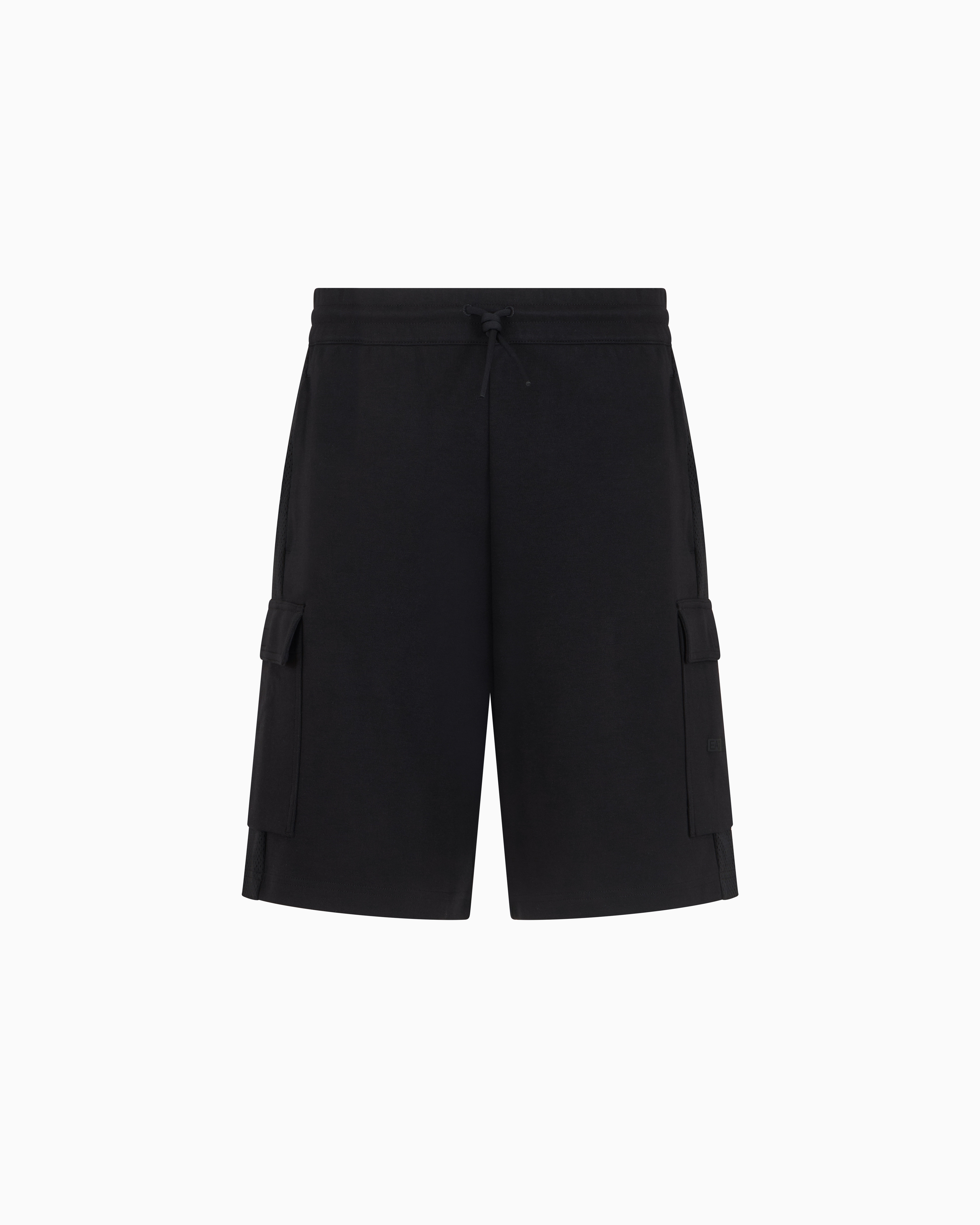 Ea7 Black Cotton-Blend Cargo Boardshorts Large