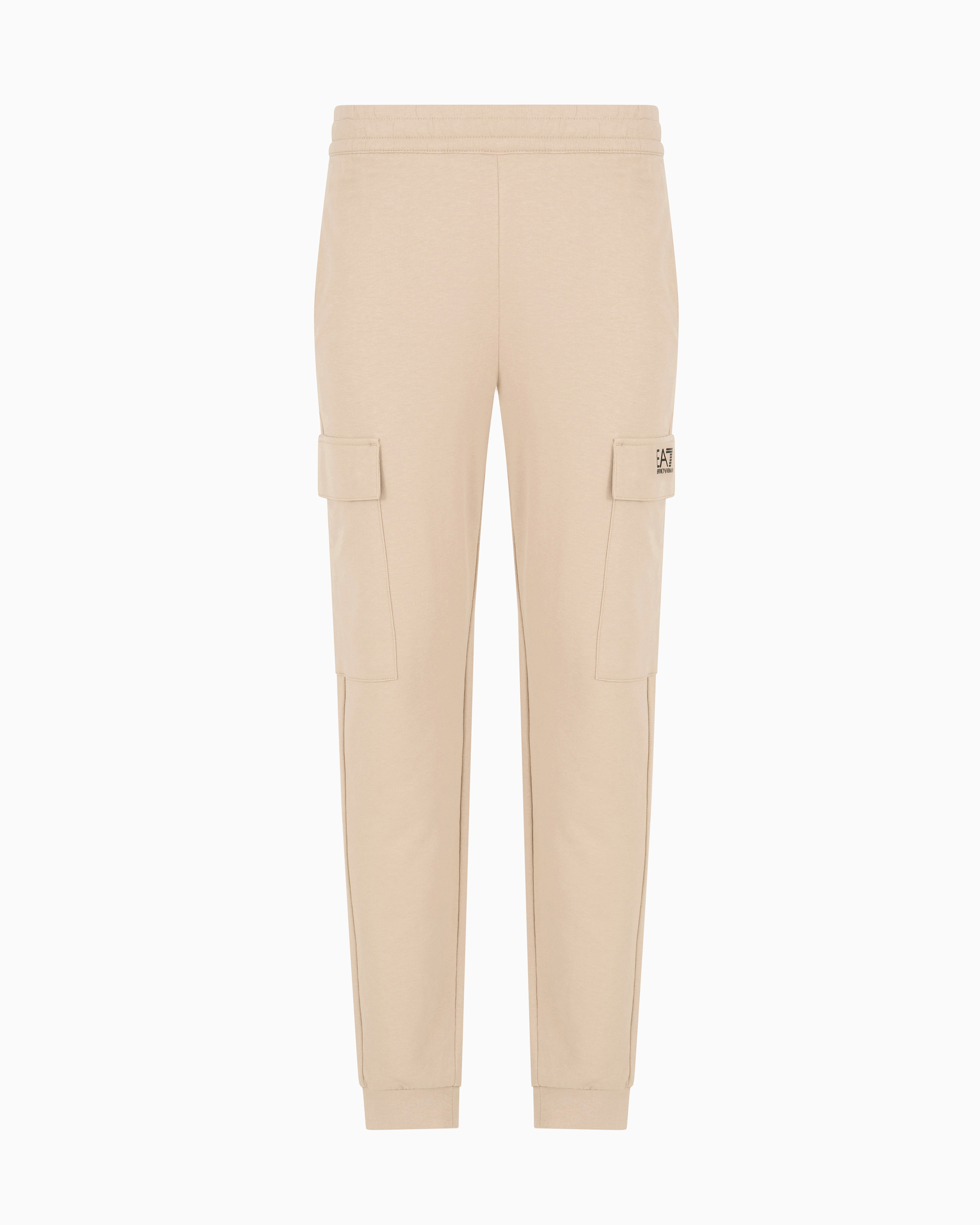 Ea7 Beige Core Identity Cotton Cargo Trousers Xxl
