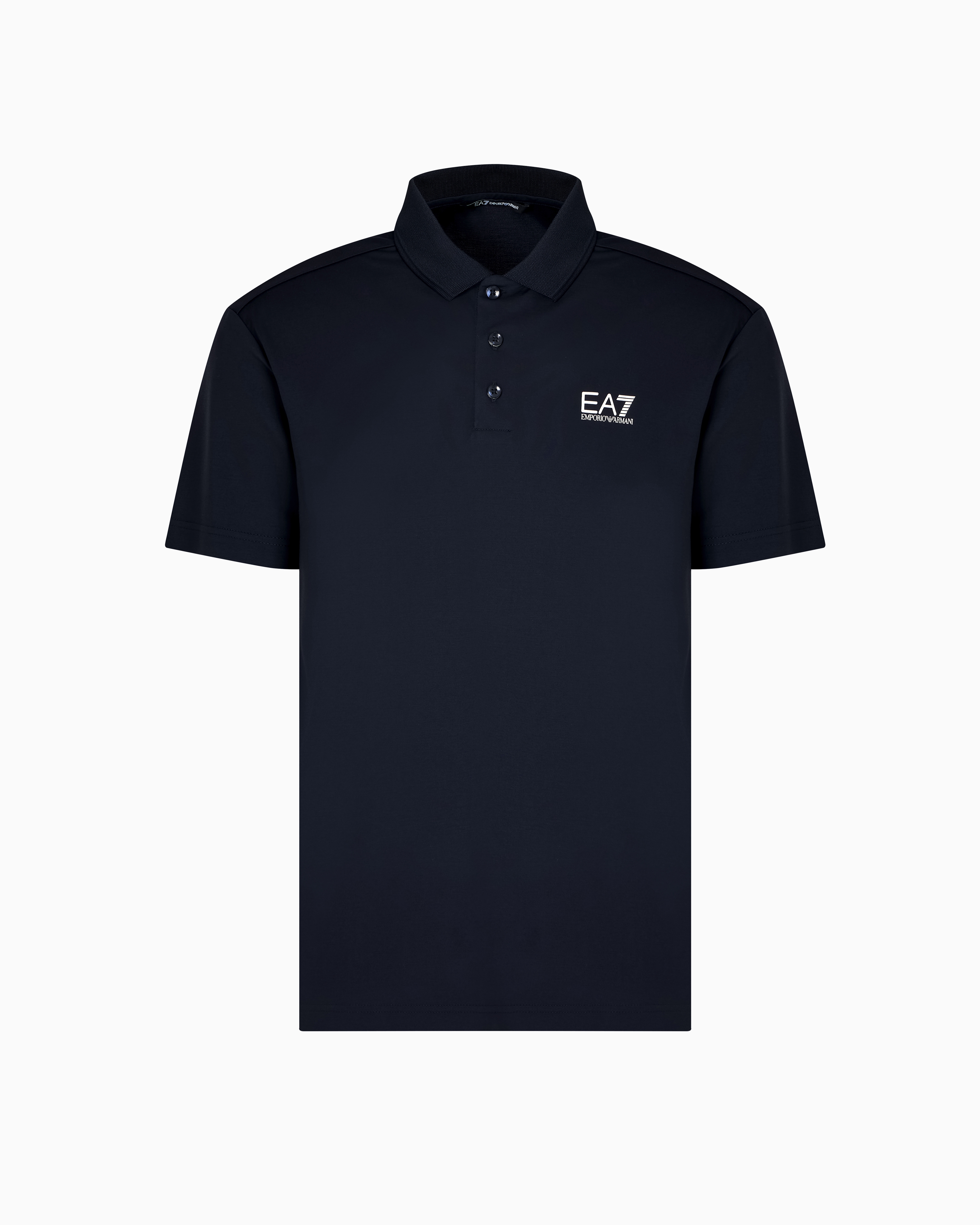 Ea7 Navy_blue Tennis Club Stretch Viscose-Blend Jersey Polo Shirt Xxl