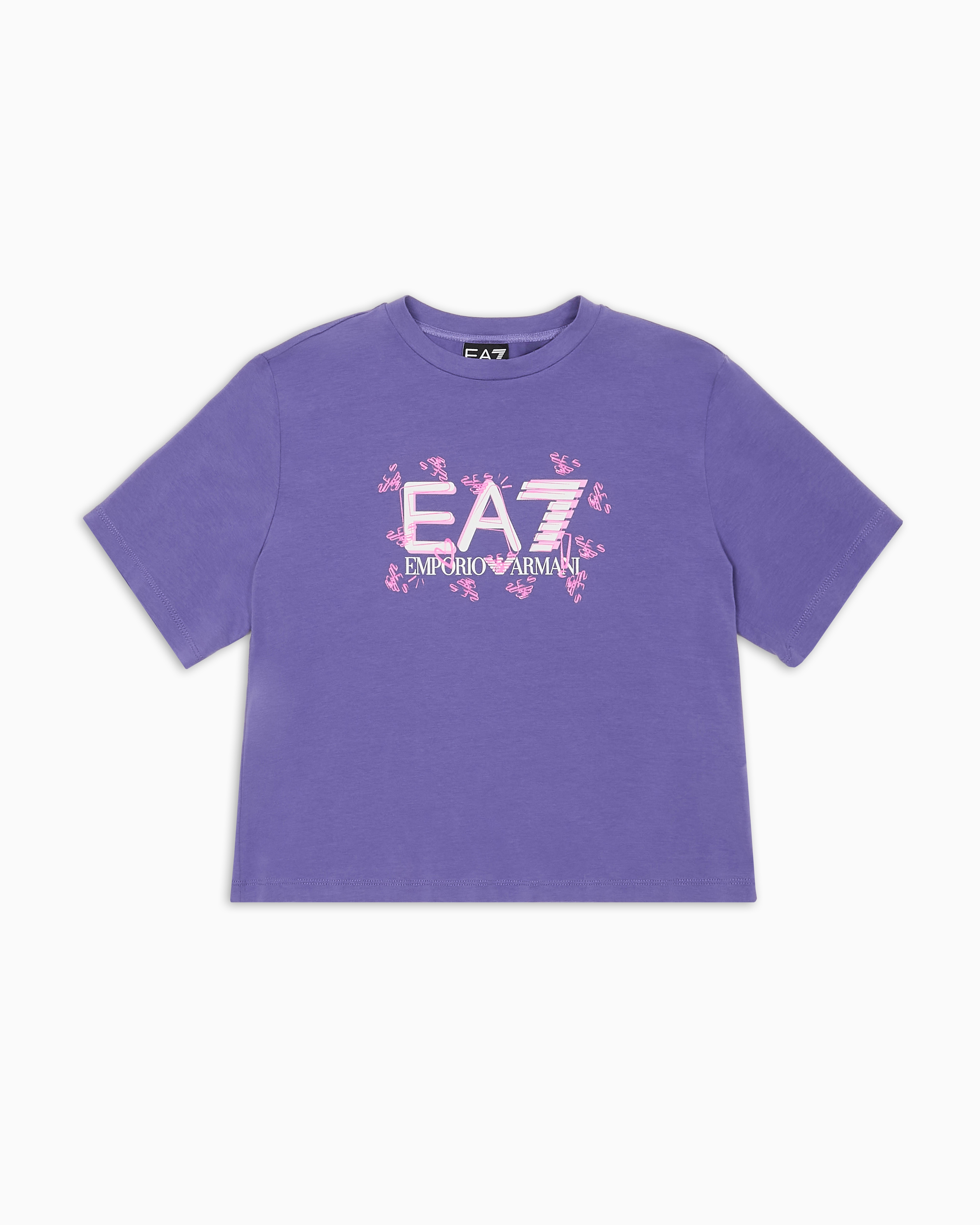 Tシャツ・カットソー EMPORIO ARMANI Pink cotton t-shirt (EM001717AF14836 F4033) Pink cotton t-shirt – G&B