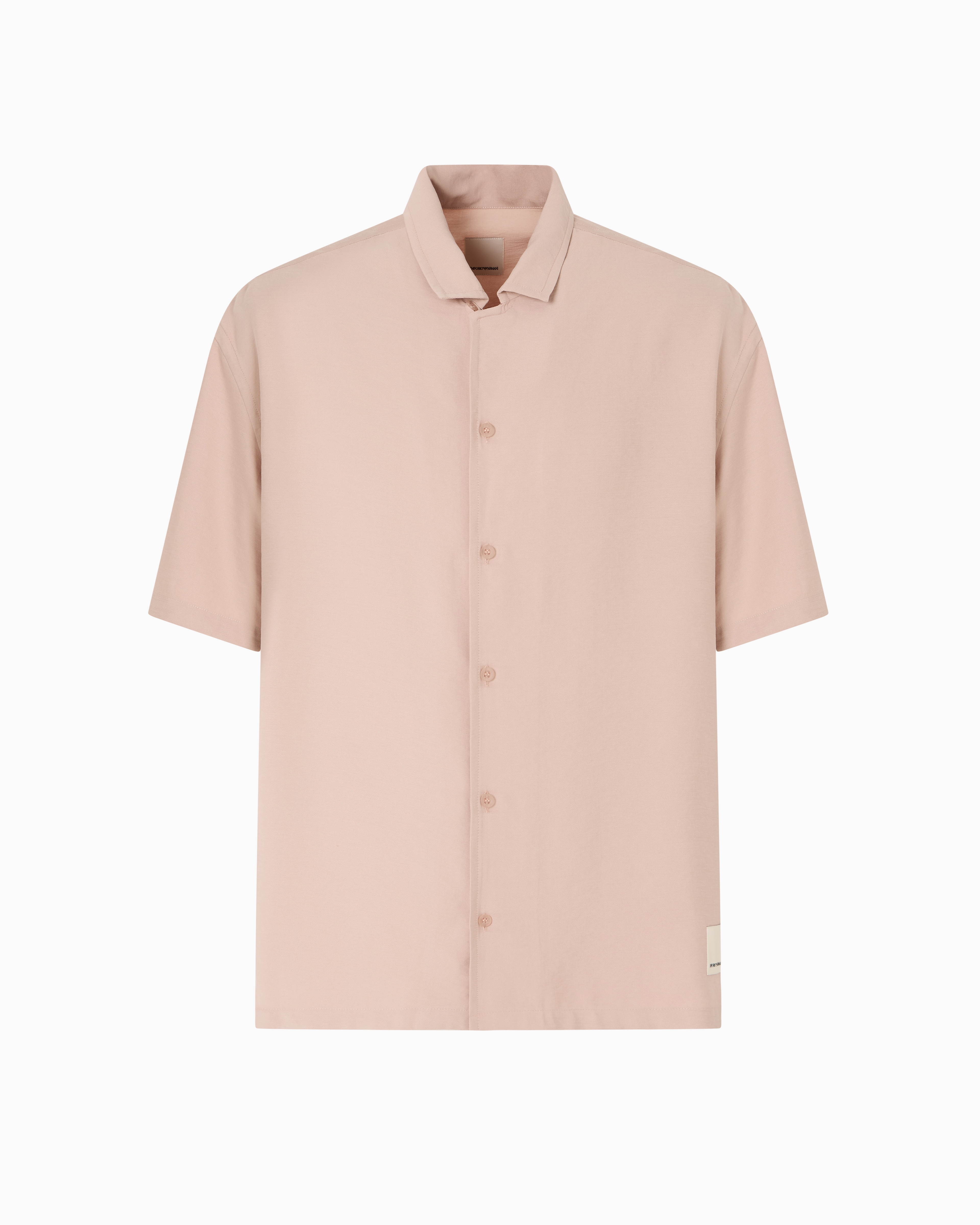 Emporio Armani - Short-sleeved modal shirt with oversized print from the Peace capsule collection , Man, Pink, Size: