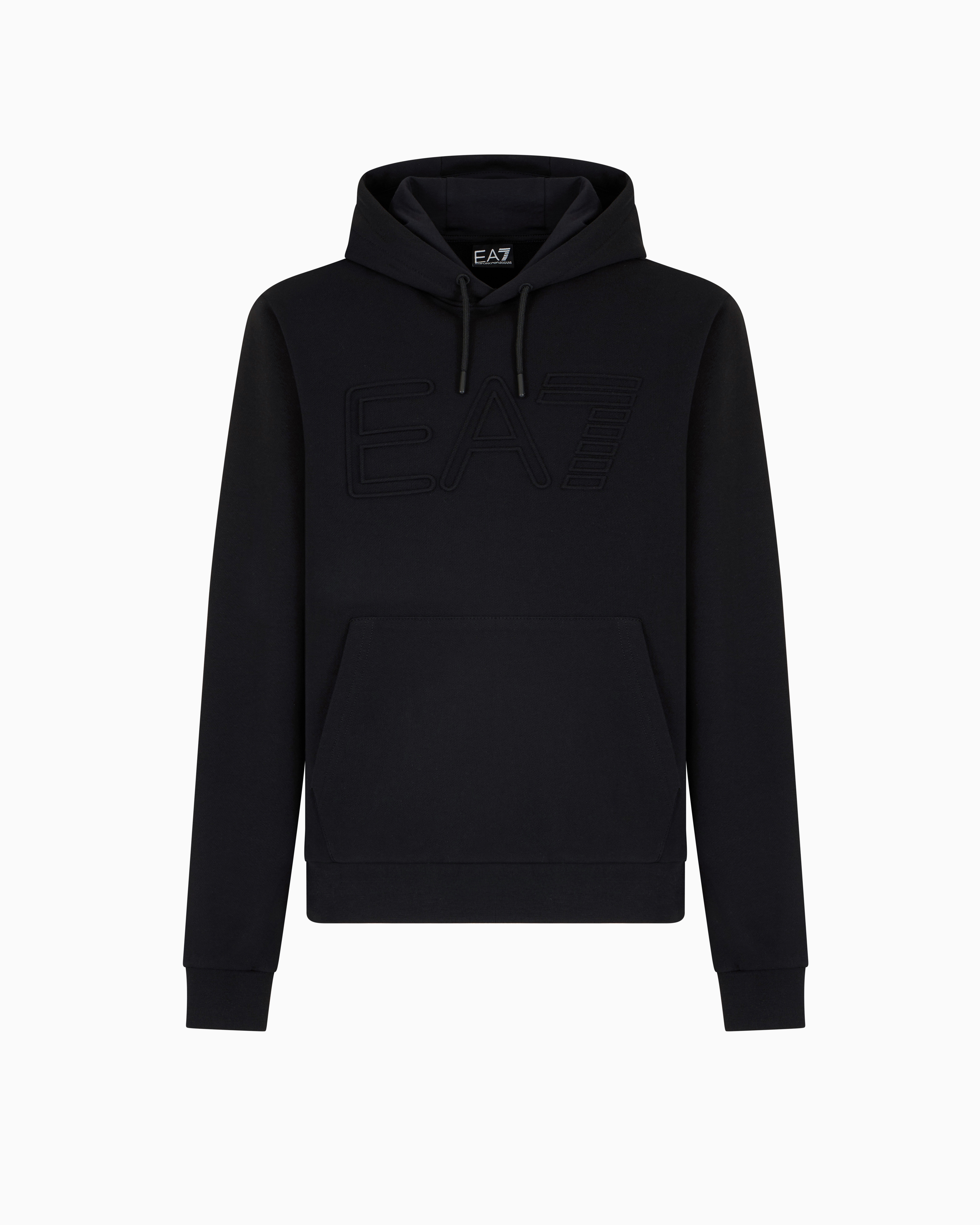 パーカー・フーディ EMPORIO ARMANI Men Hoodies 7M000152 AF10432 UC001 Black Modal-blend sweatshirt with logo print | Emporio Armani