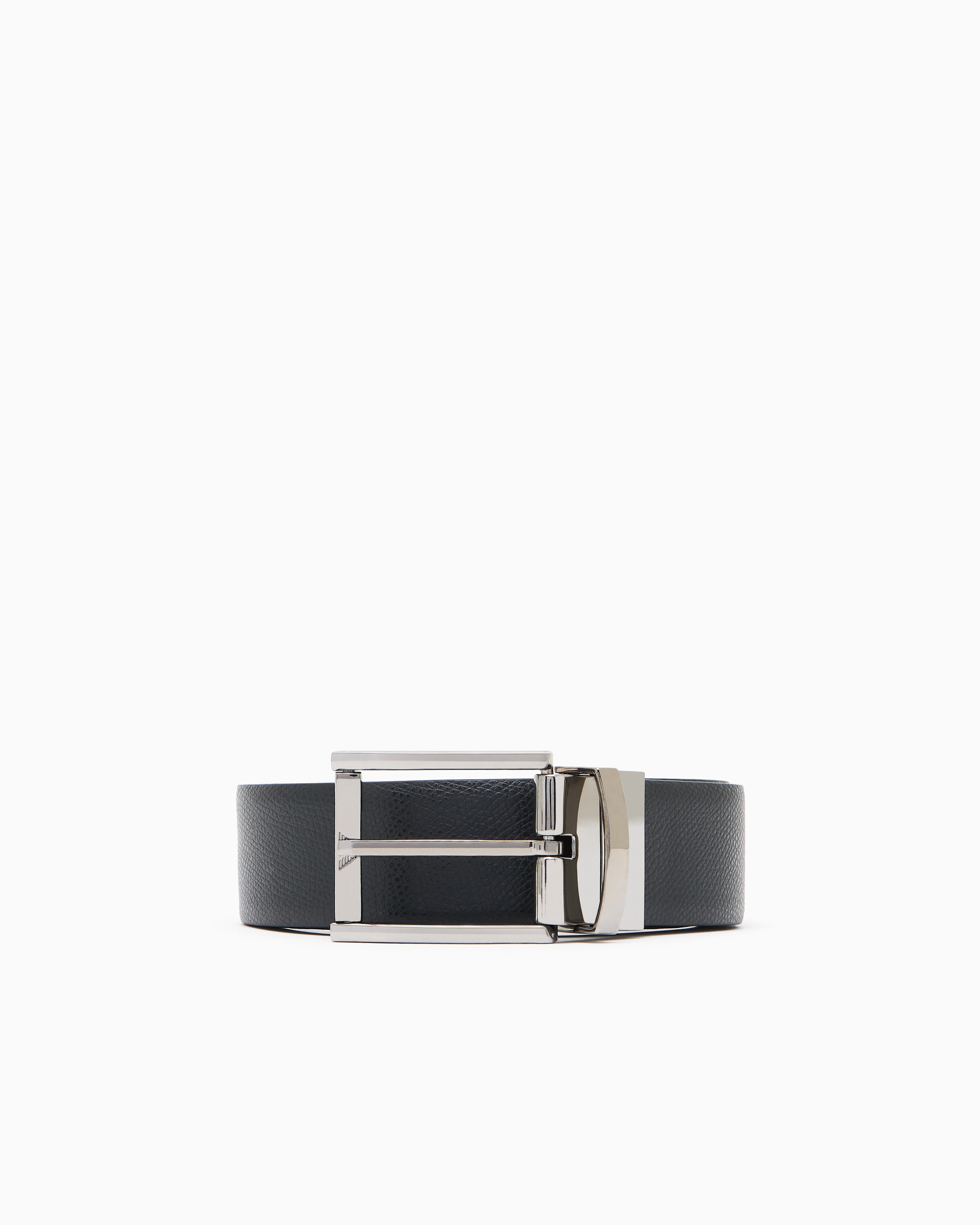 Emporio Armani - Reversible leather belt with one side in palmellato leather, Man, Black, Size: TU