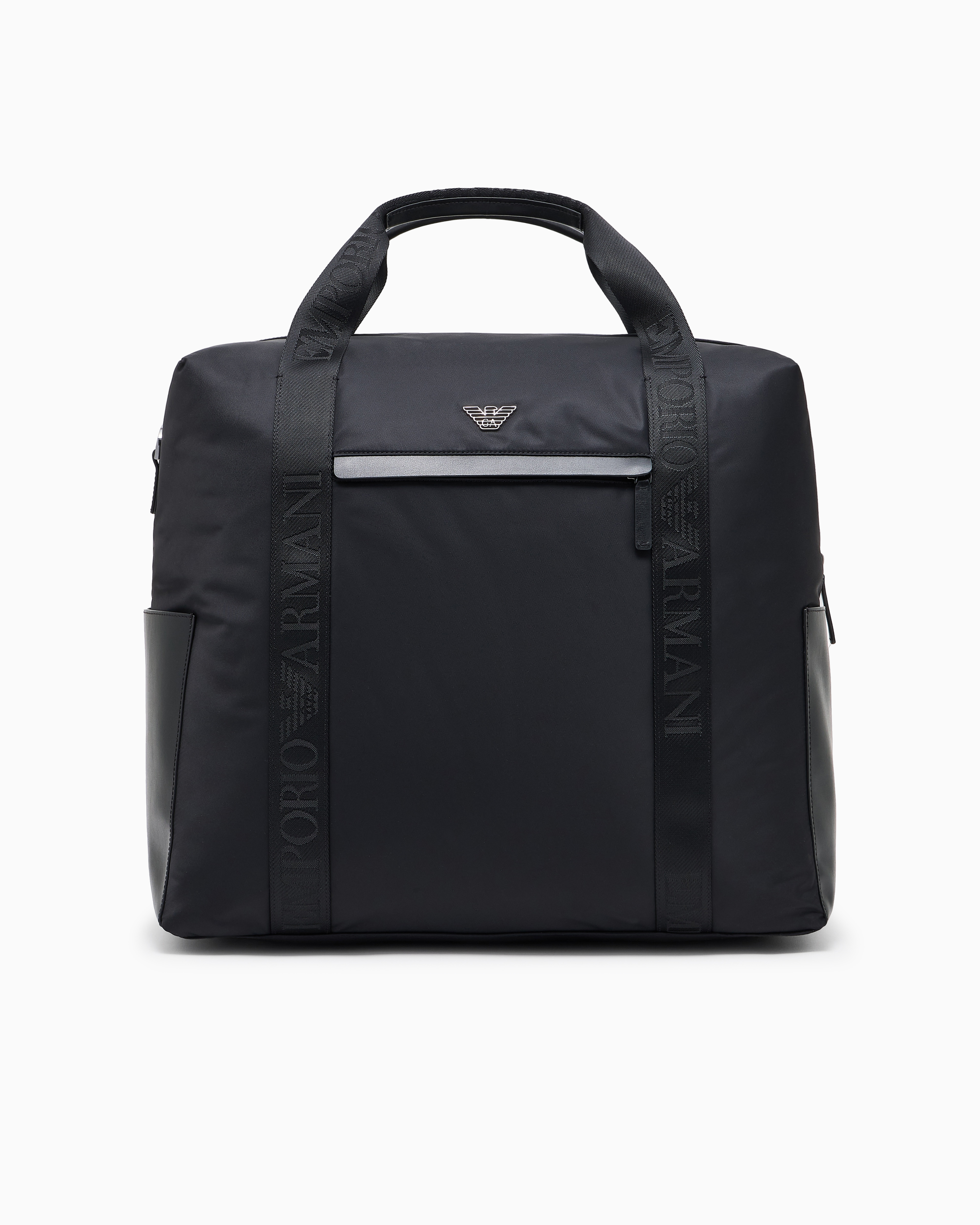Emporio Armani - ASV recycled-nylon gym bag, Man, Black, Size: TU