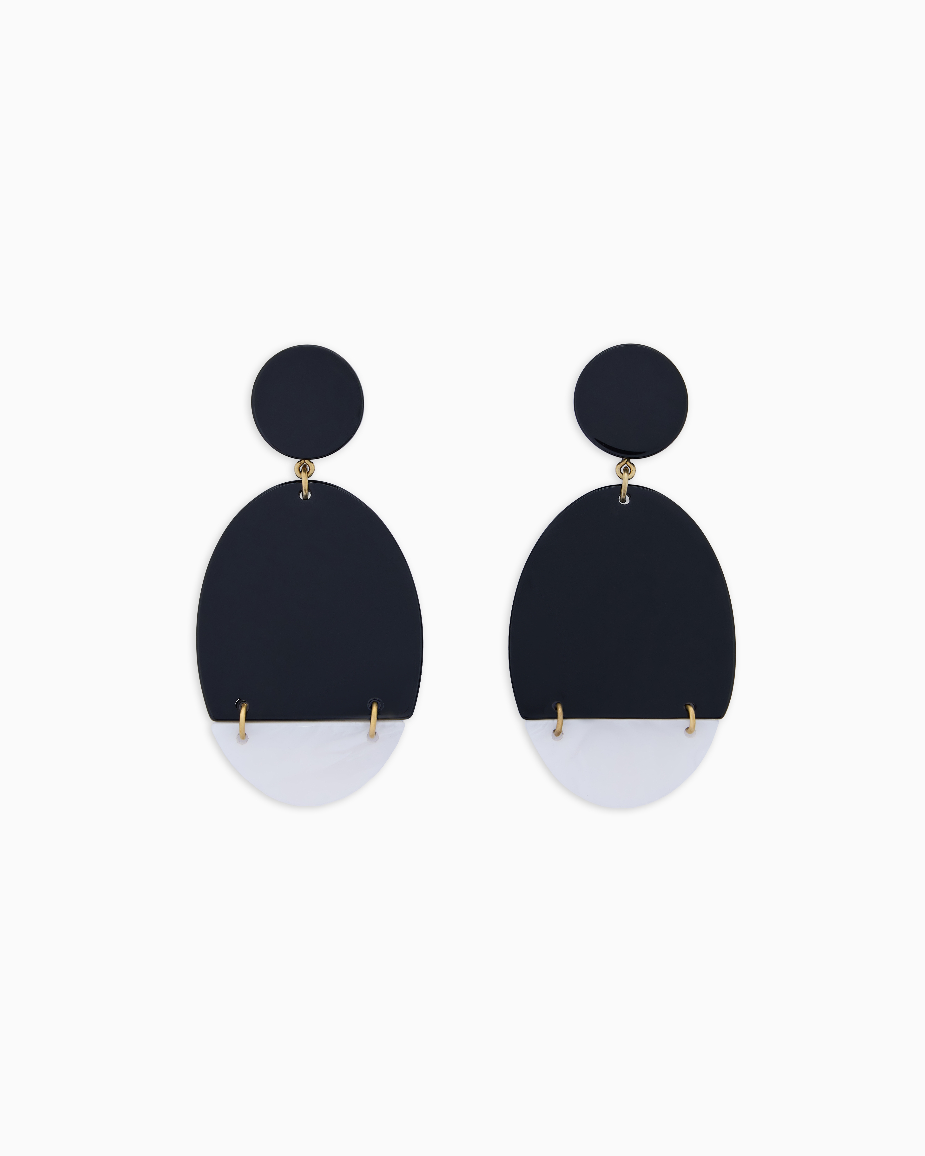 Giorgio Armani Boucles D'oreilles Pendantes À Clip En Résine Bicolore