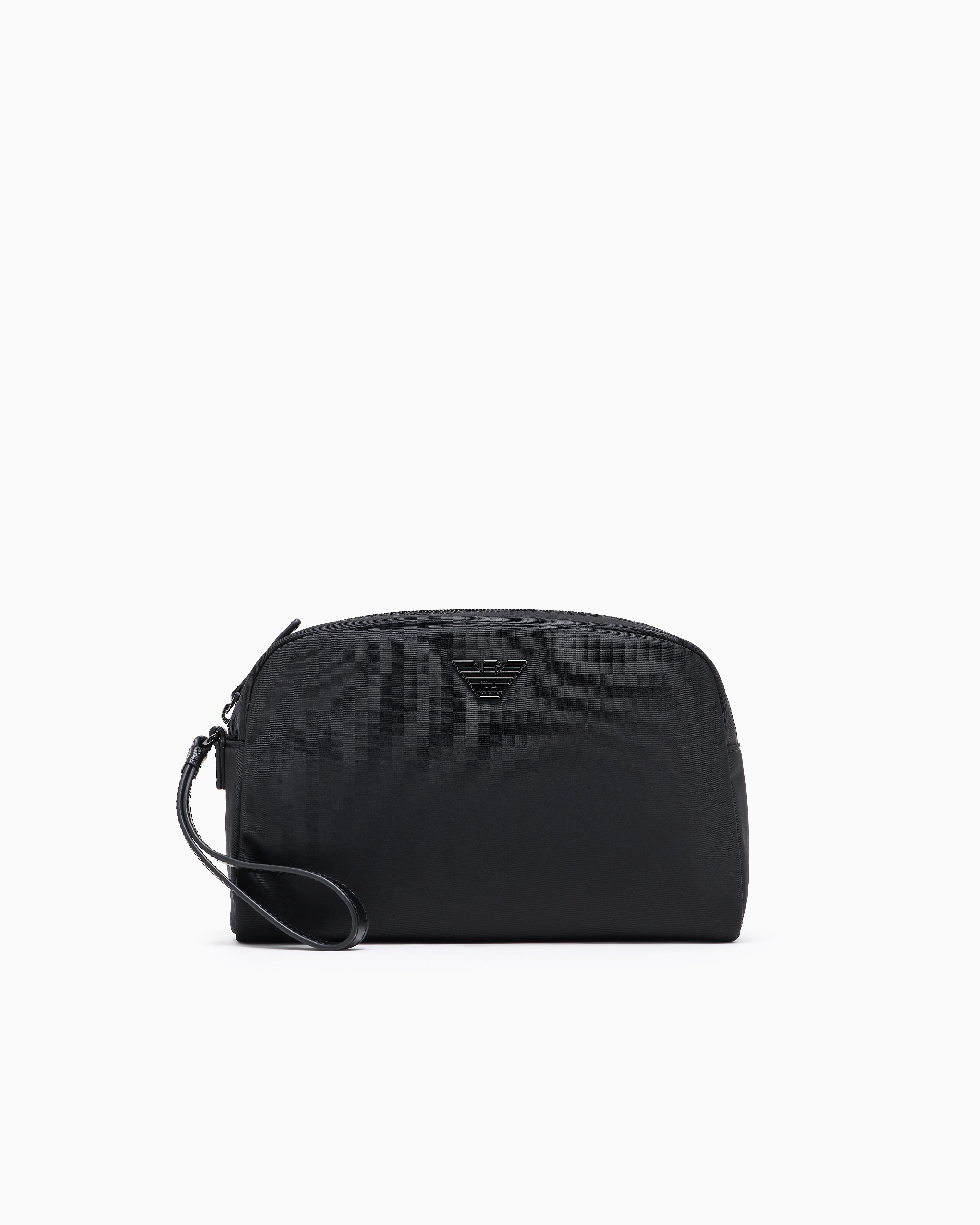 Emporio Armani - ASV recycled nylon washbag, Man, Black, Size: TU