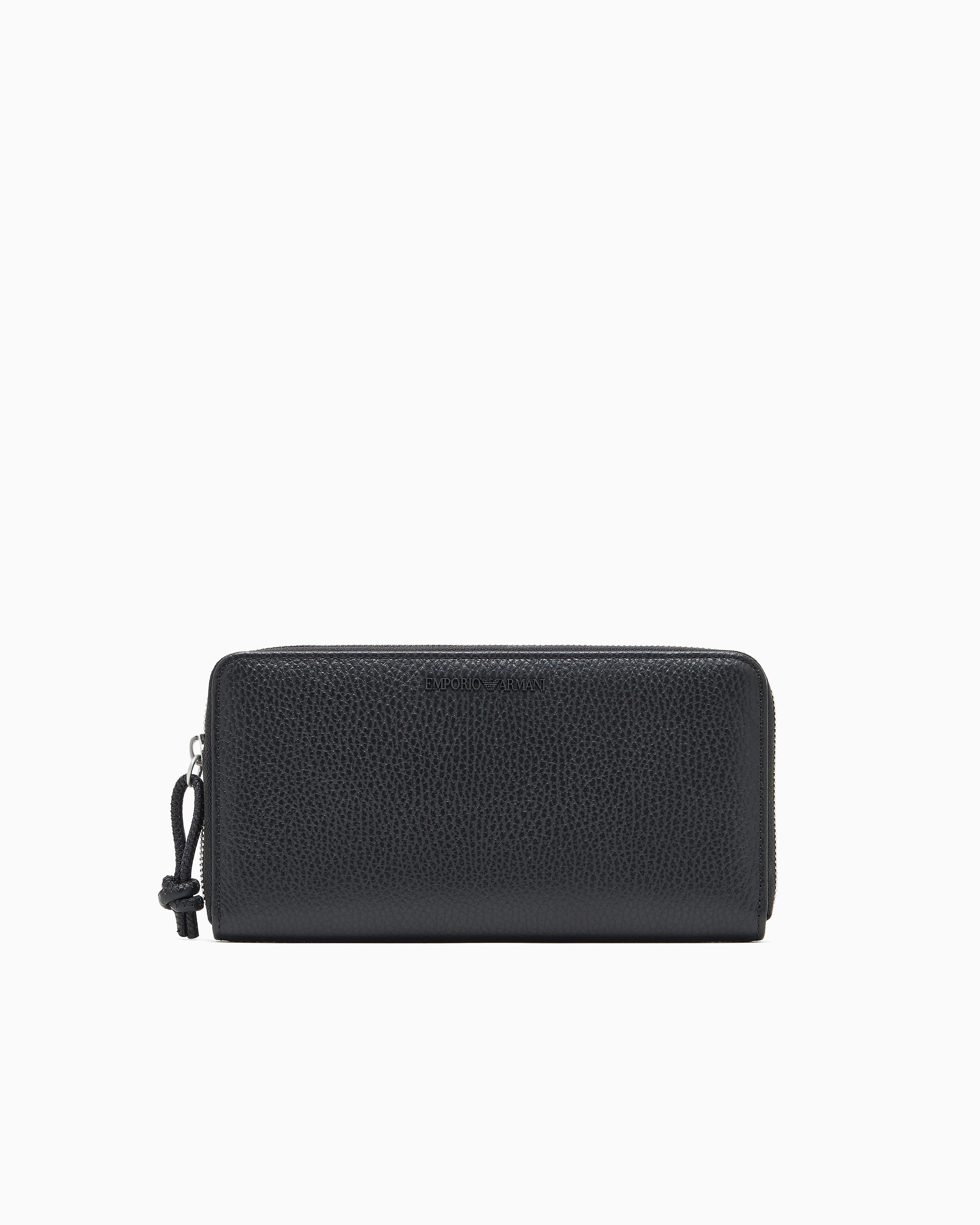 ラウンドファスナーウォレット タンブルレザー | Emporio Armani