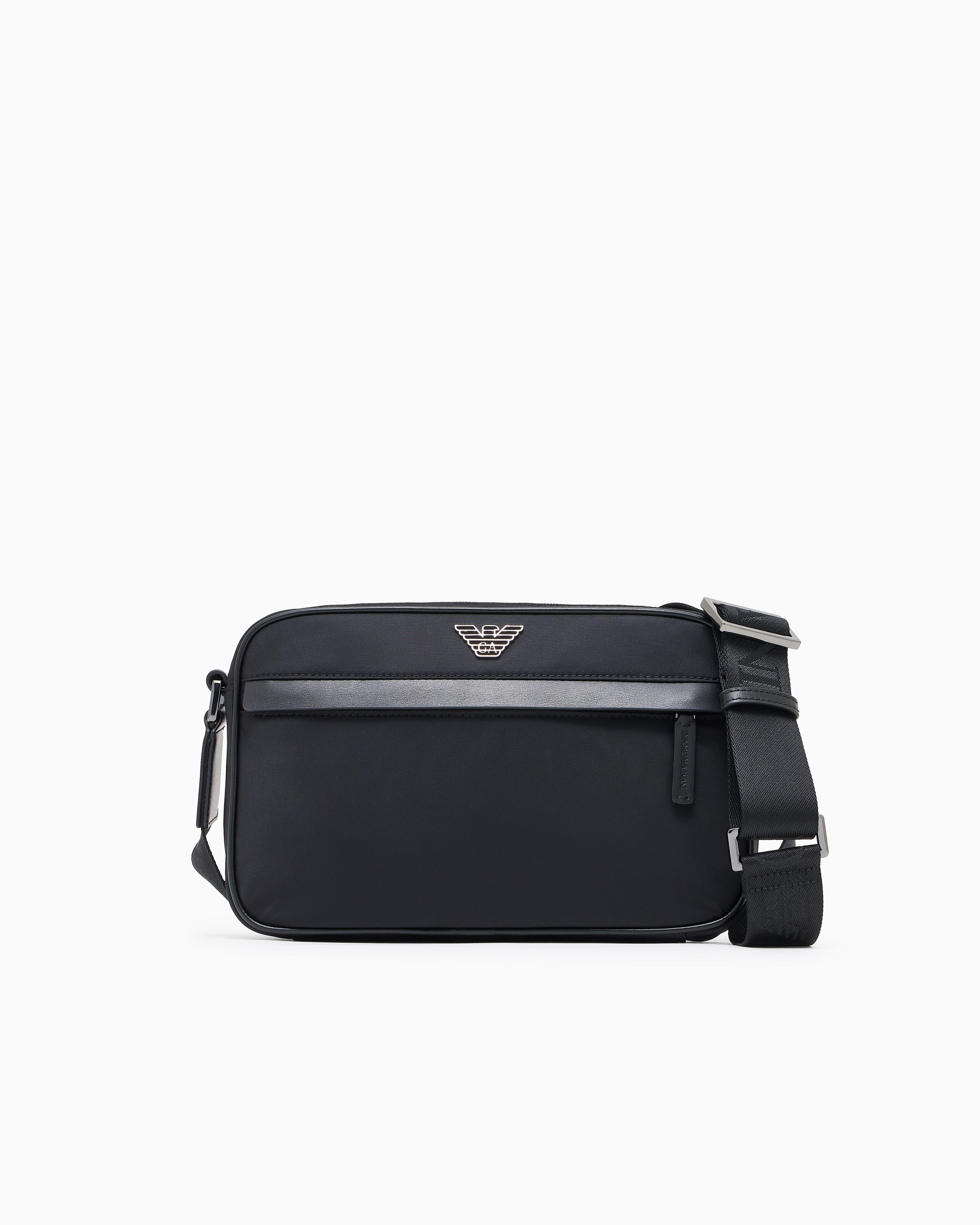 Emporio Armani - ASV recycled nylon shoulder bag, Man, Black, Size: TU