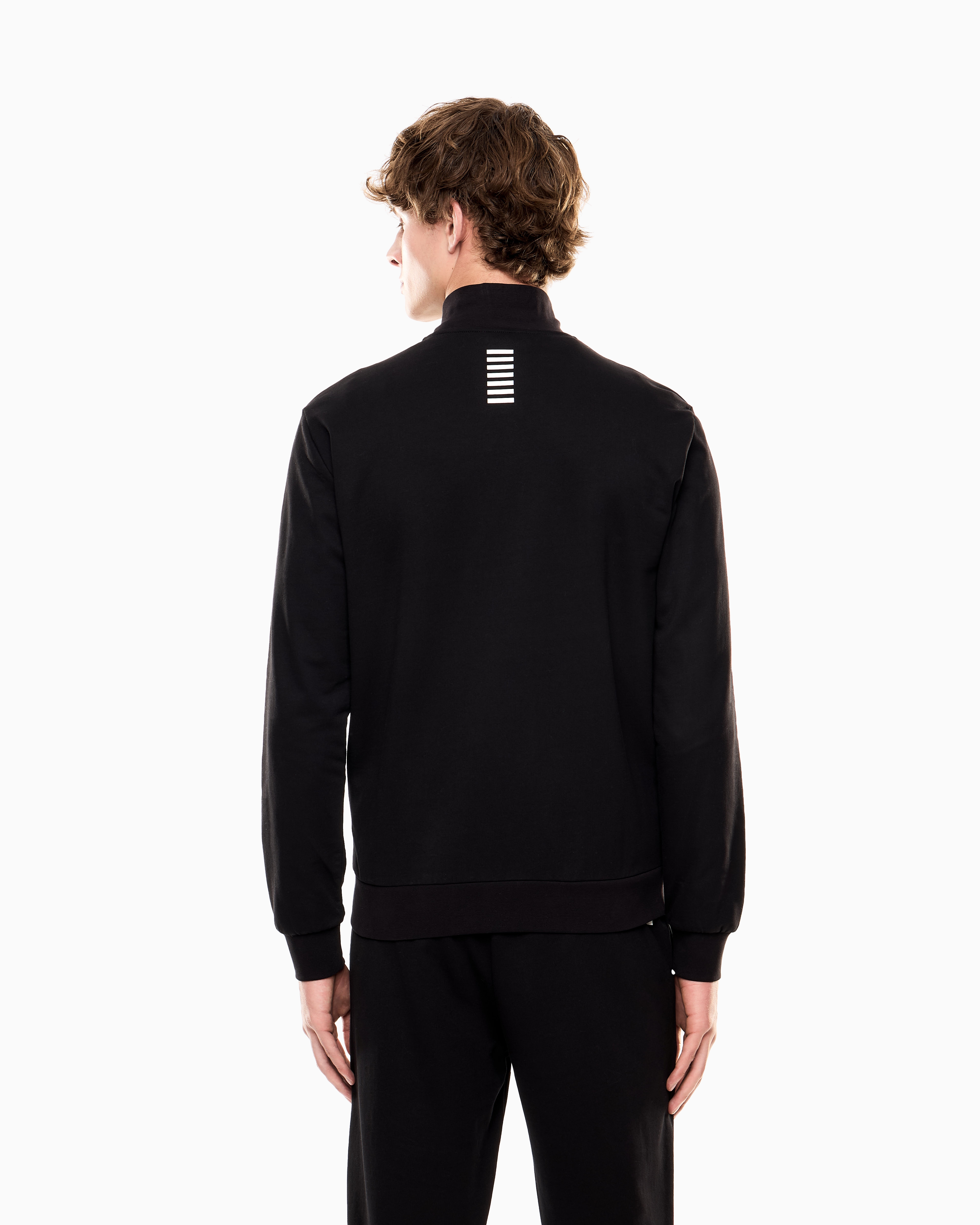 Emporio Armani Men's Corduroy Fleece Zip Up Sweater, Marine