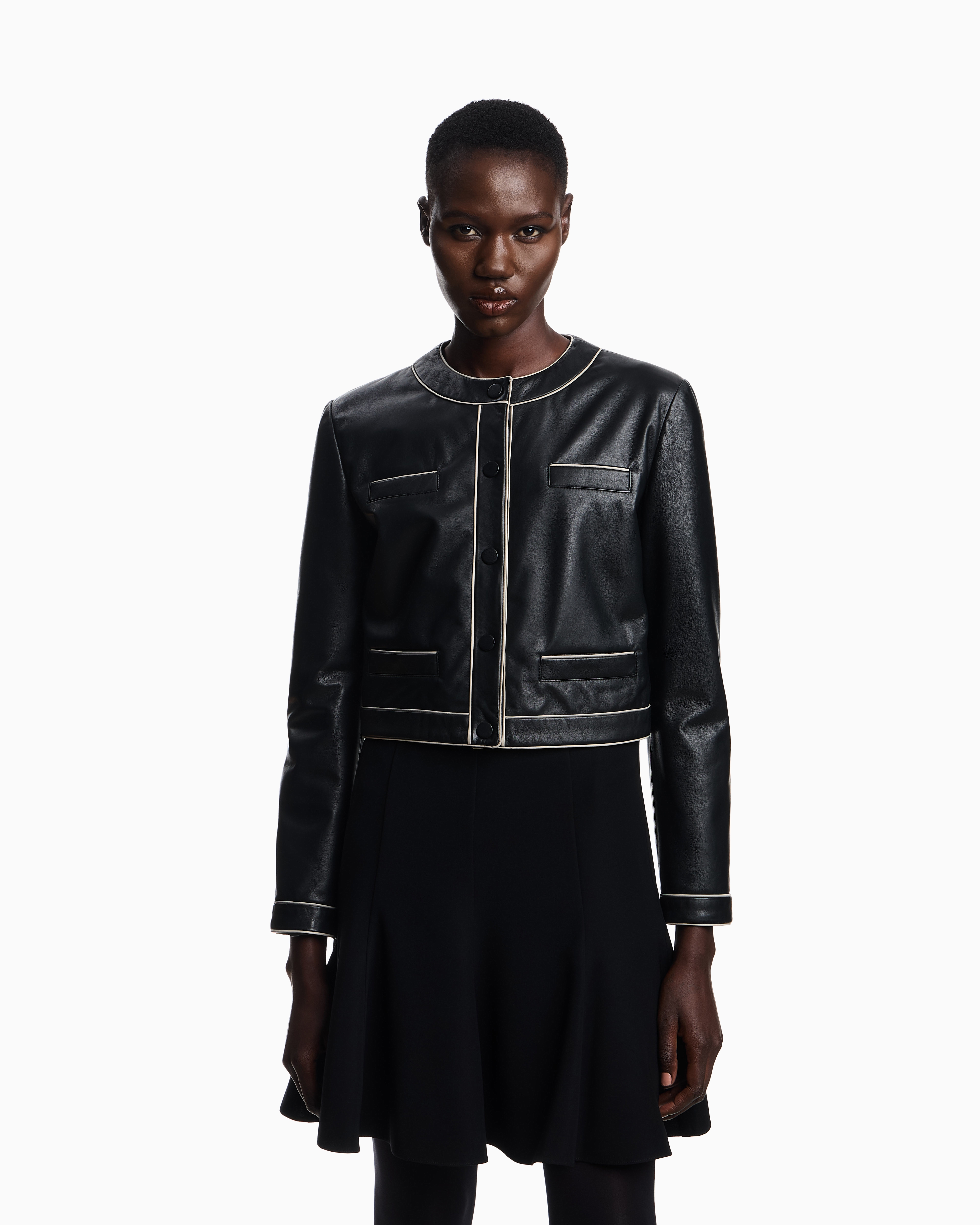 Emporio Armani Semi-aniline Lambskin Nappa Leather Jacket