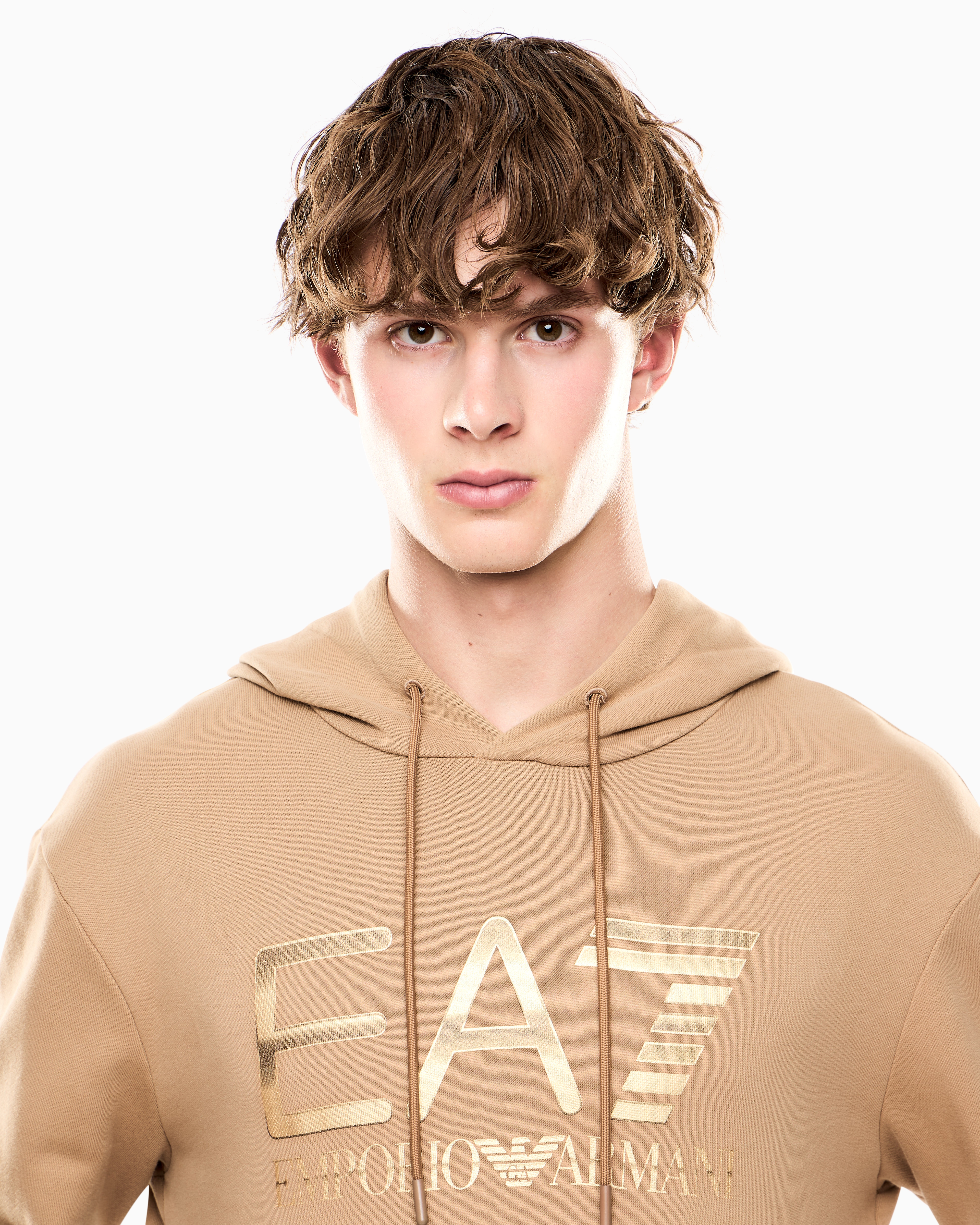 Logo Series stretch-cotton hooded sweatshirt with oversized