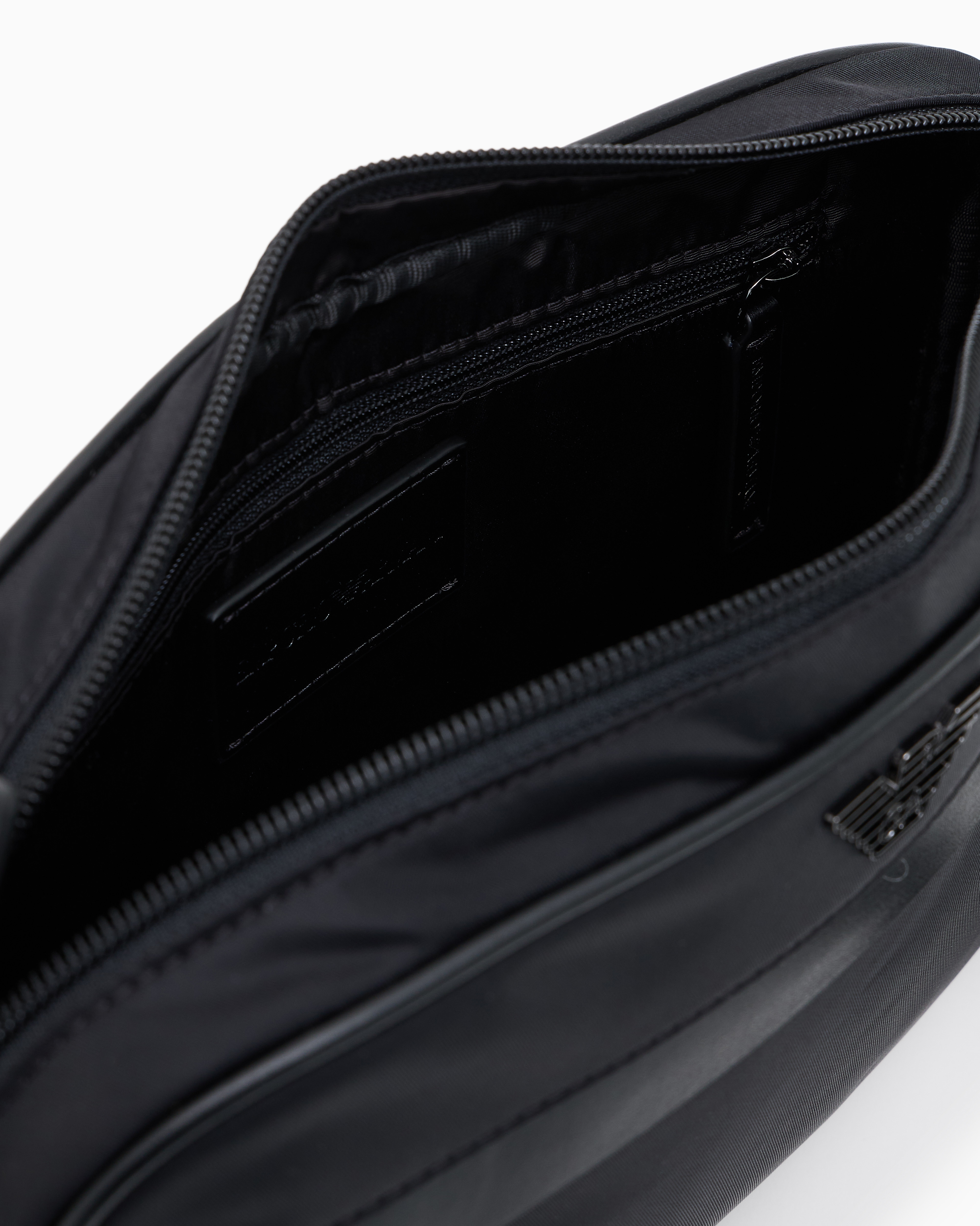 Emporio Armani - ASV recycled nylon shoulder bag, Man, Black, Size: TU