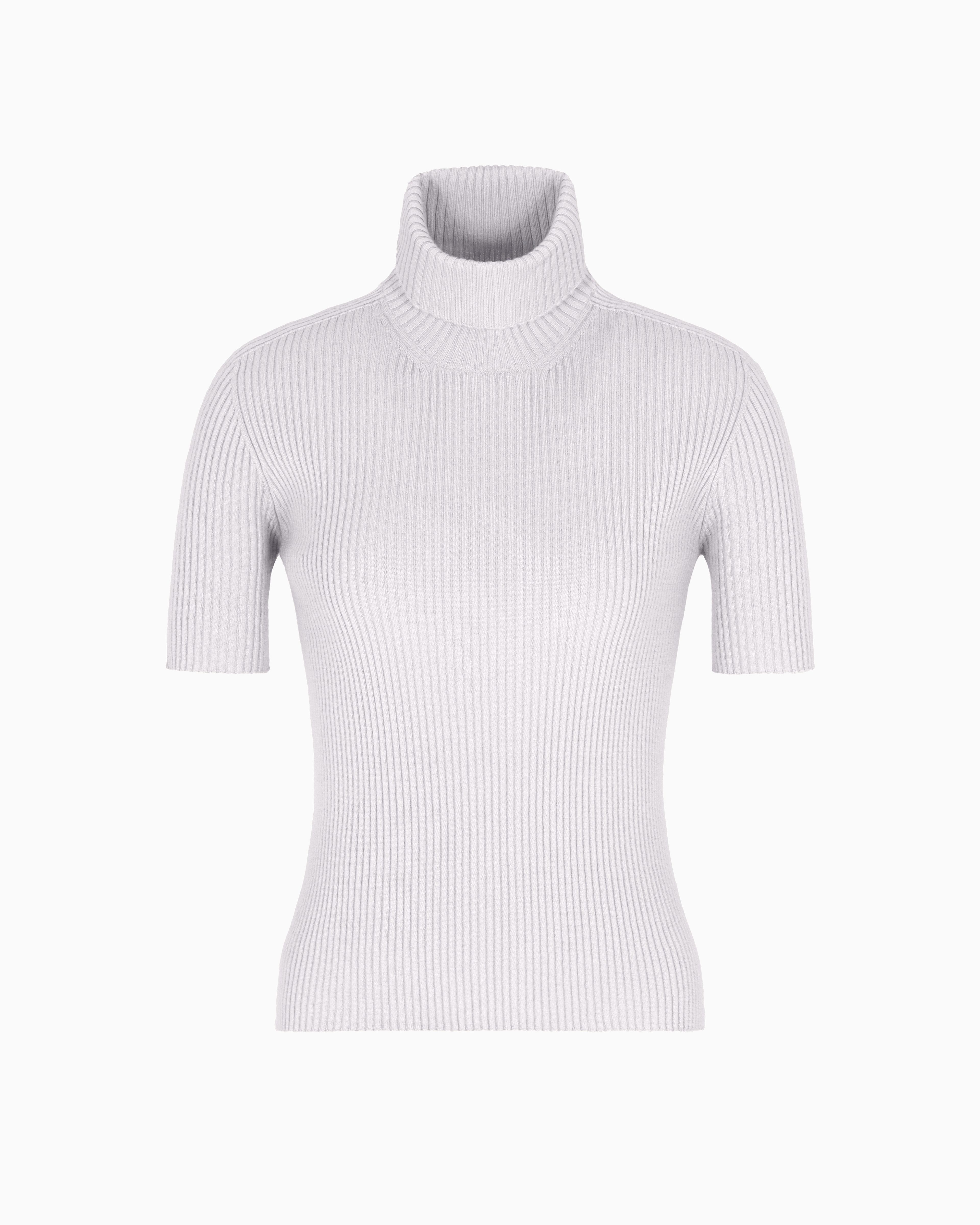 Giorgio Armani Short-sleeved Cashmere Rollneck Jumper In Neutral