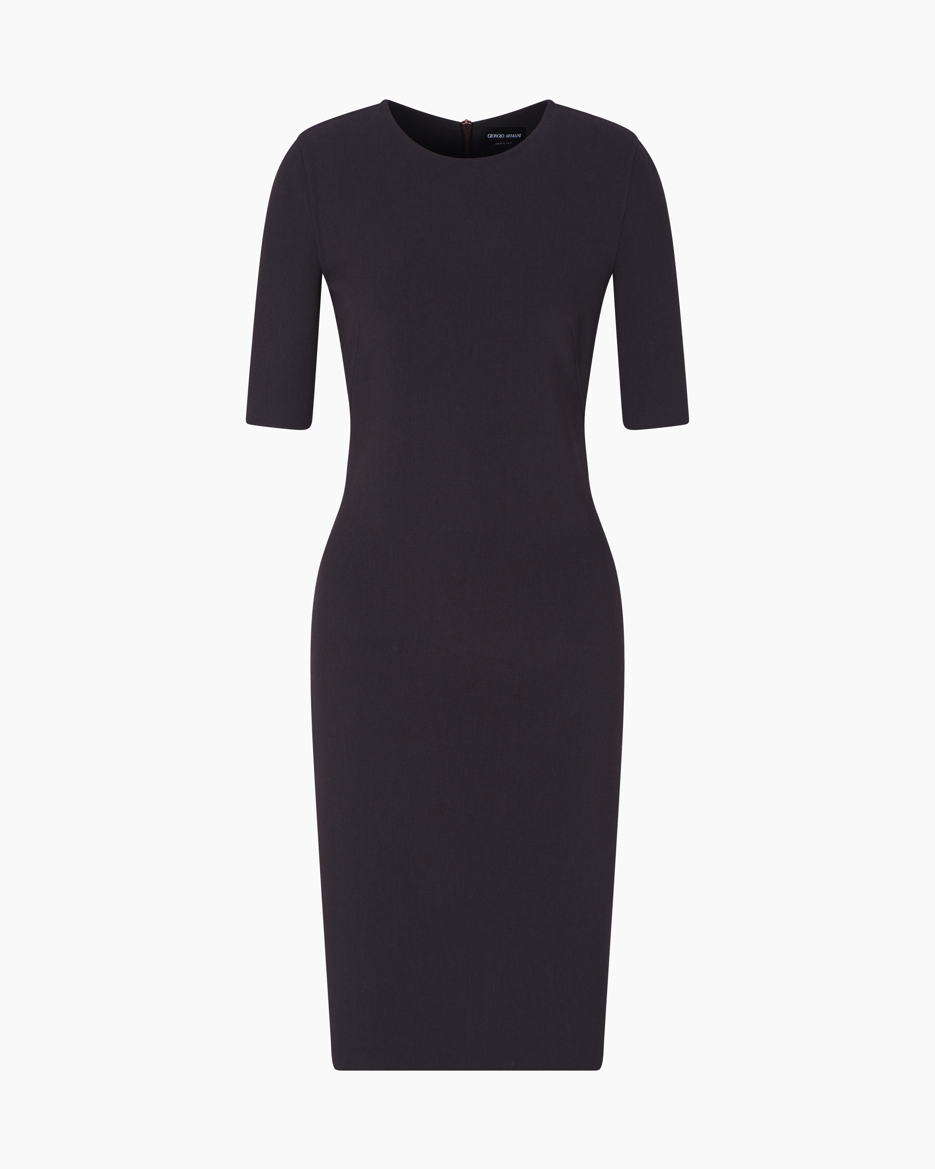 Giorgio Armani Stretch Virgin Wool Tube Dress In Black