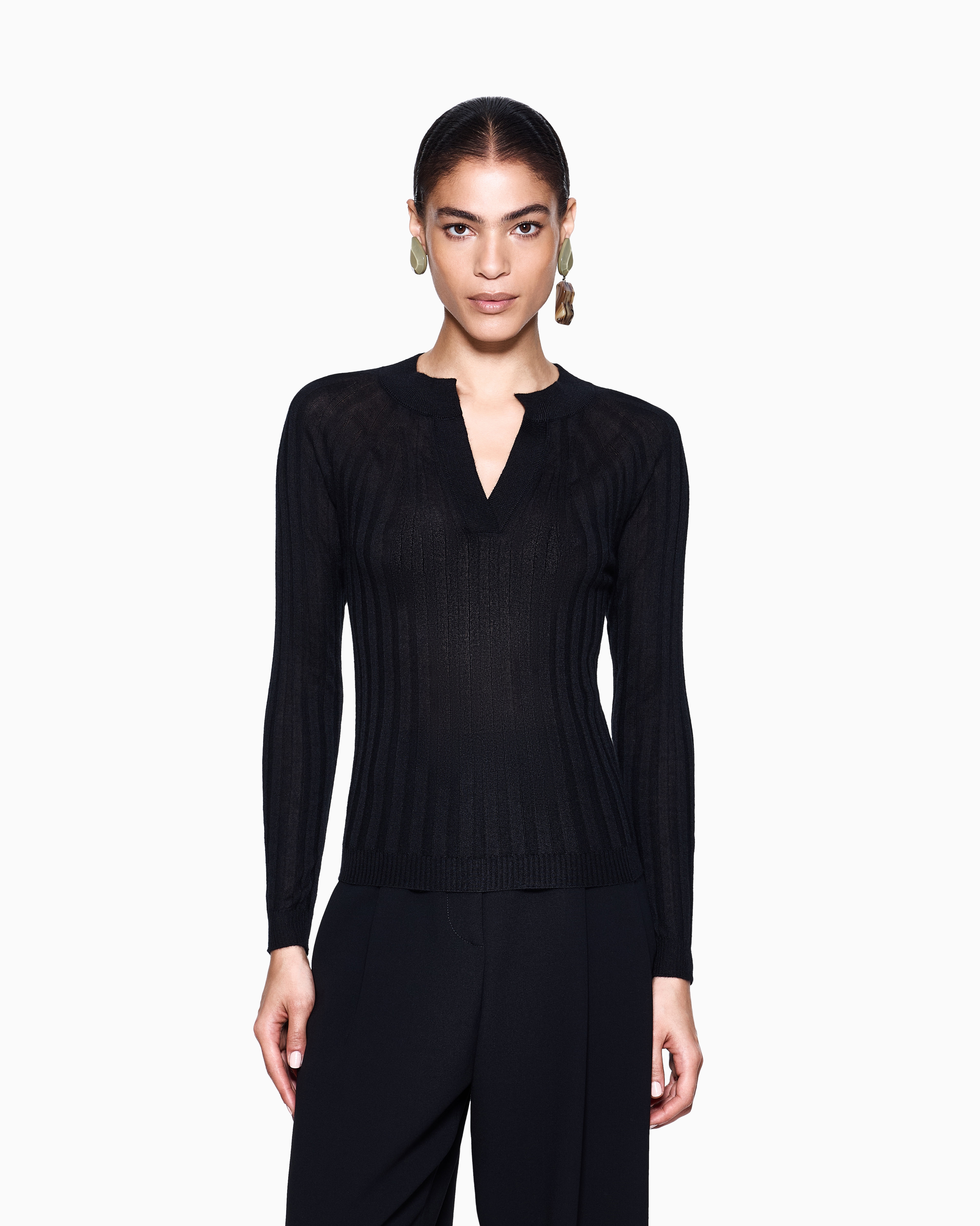 Giorgio Armani Cashmere-silk Rib Knit Sweater