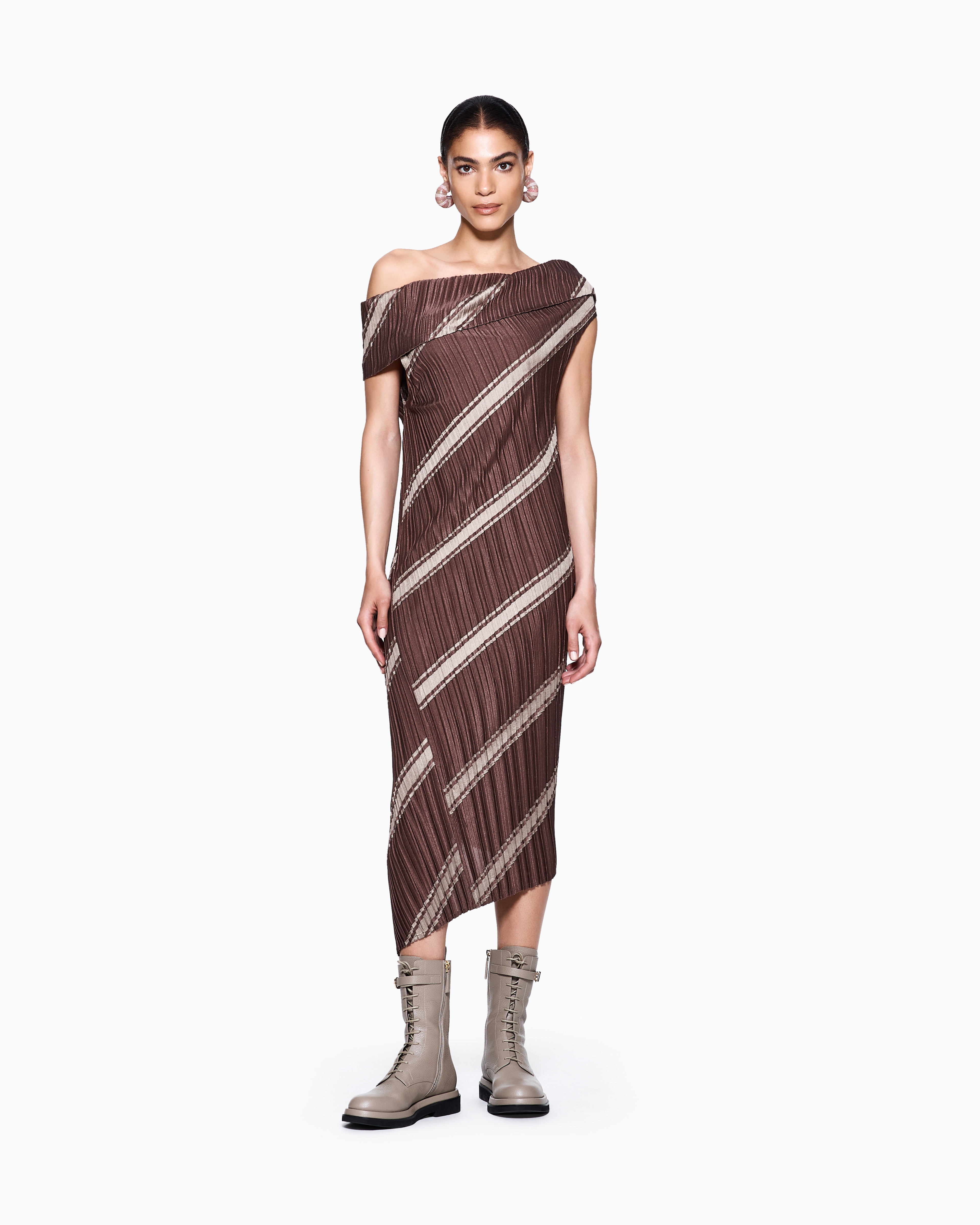 ワンピース GIORGIO ARMANI DRESS Giorgio Armani Draped Textured Satin Midi Dress | Neiman Marcus