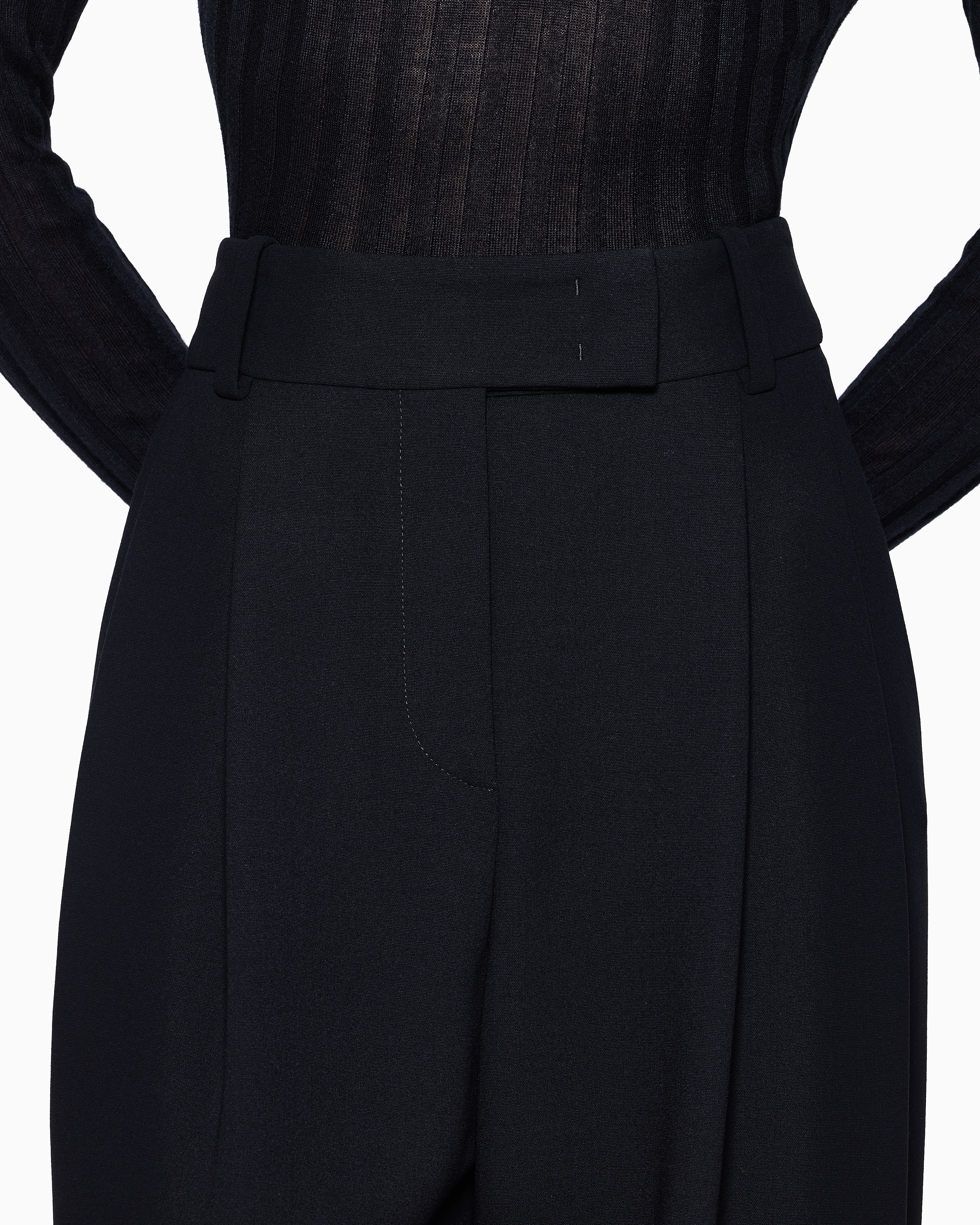 Giorgio Armani Pleated Trousers In Black