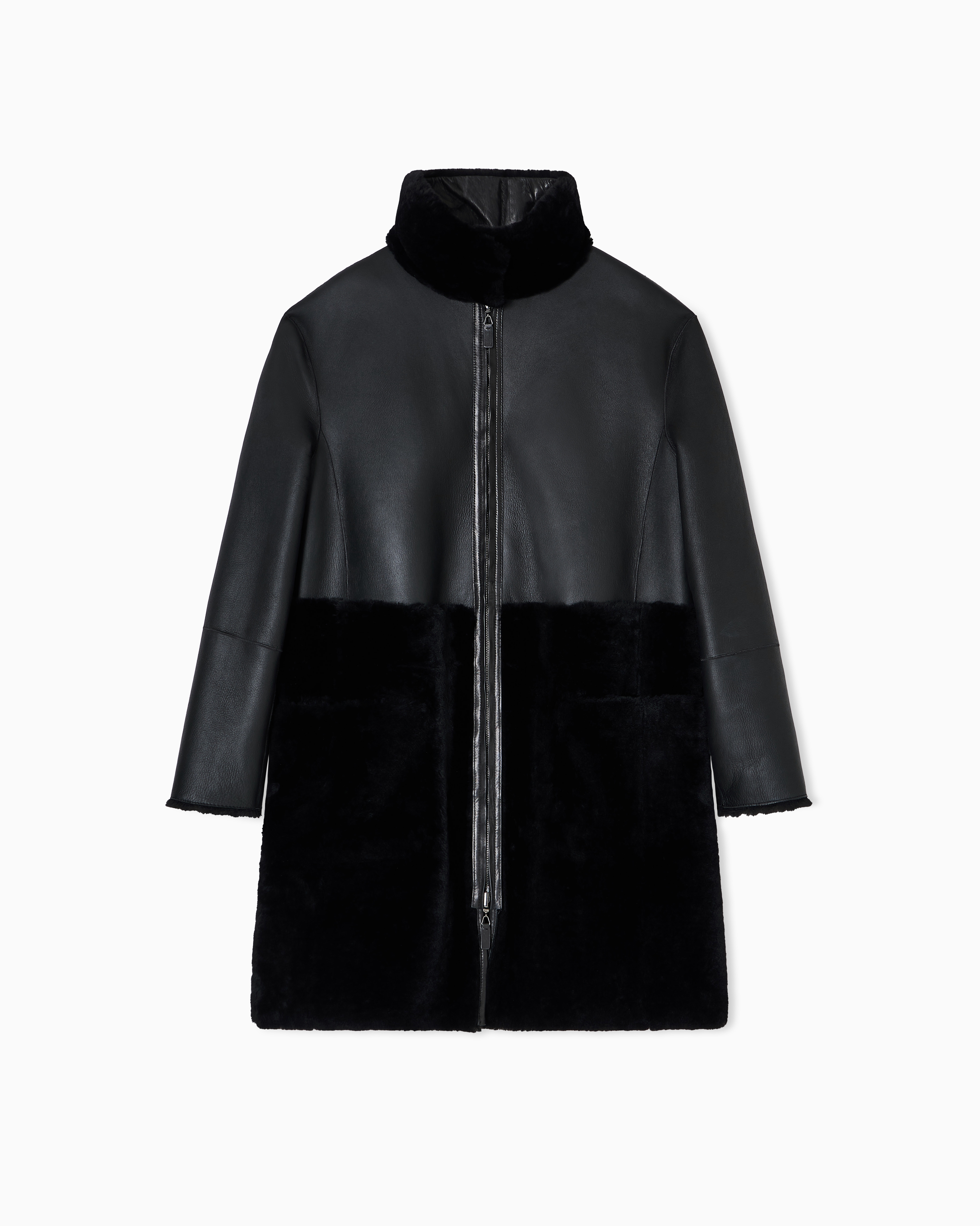ジャケット・アウター ARMANI EXCHANGE - sheepskin flare coat Vintage Armani Leather Shearling Coat – DUO NYC