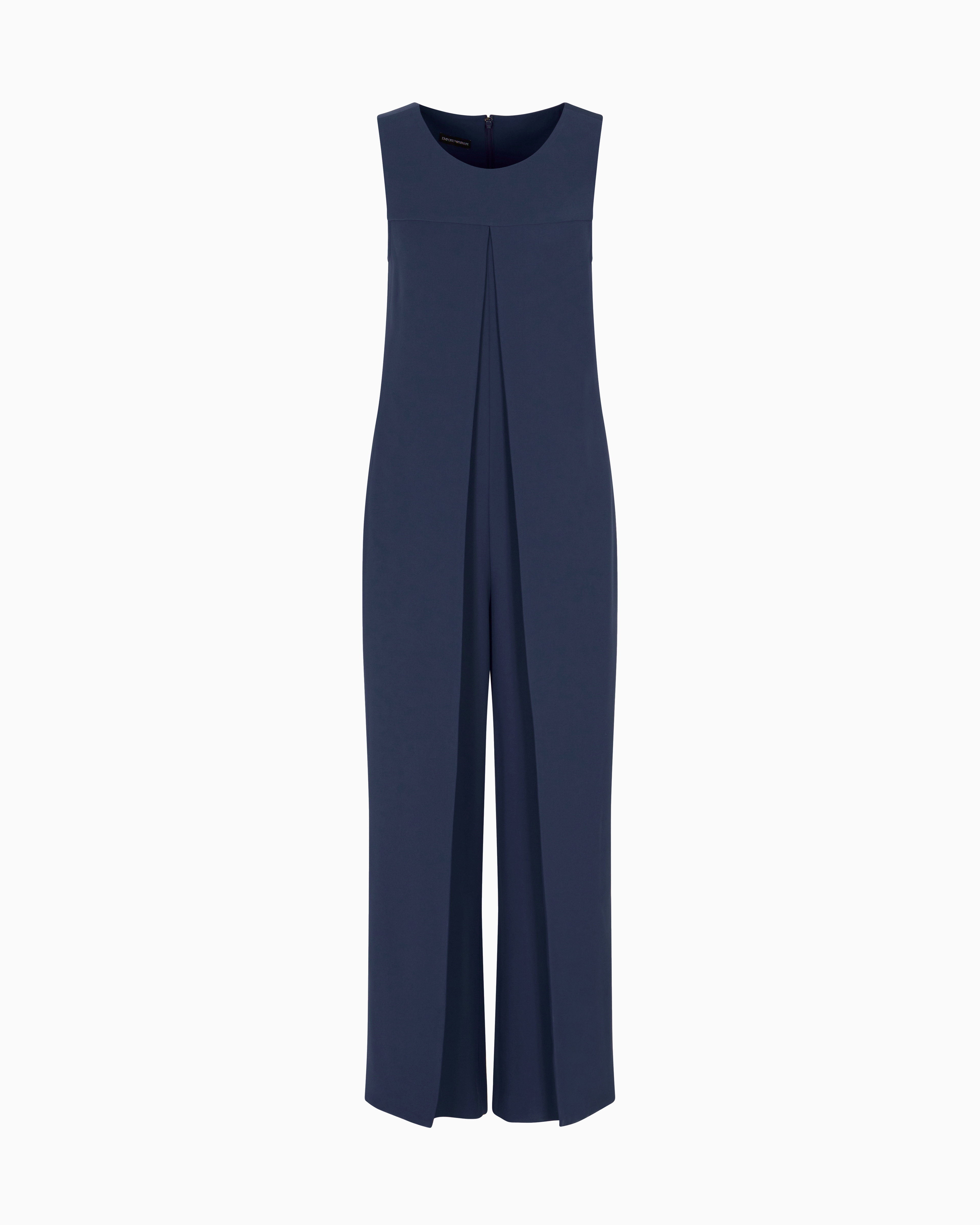 Emporio Armani - Jumpsuit with technical cady panels, Woman, Blue, Size: